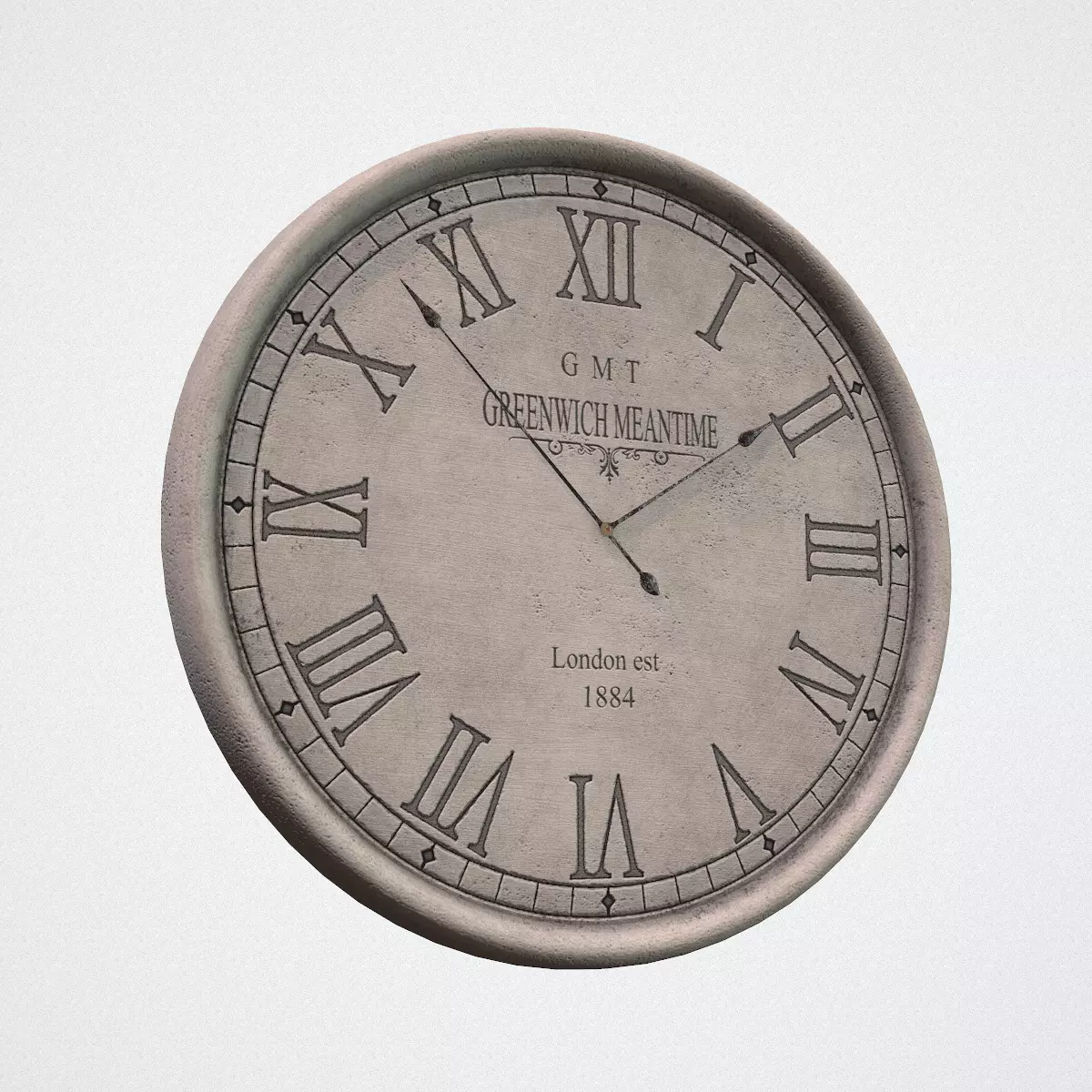 Greenwich Concrete Clock 3D model_0
