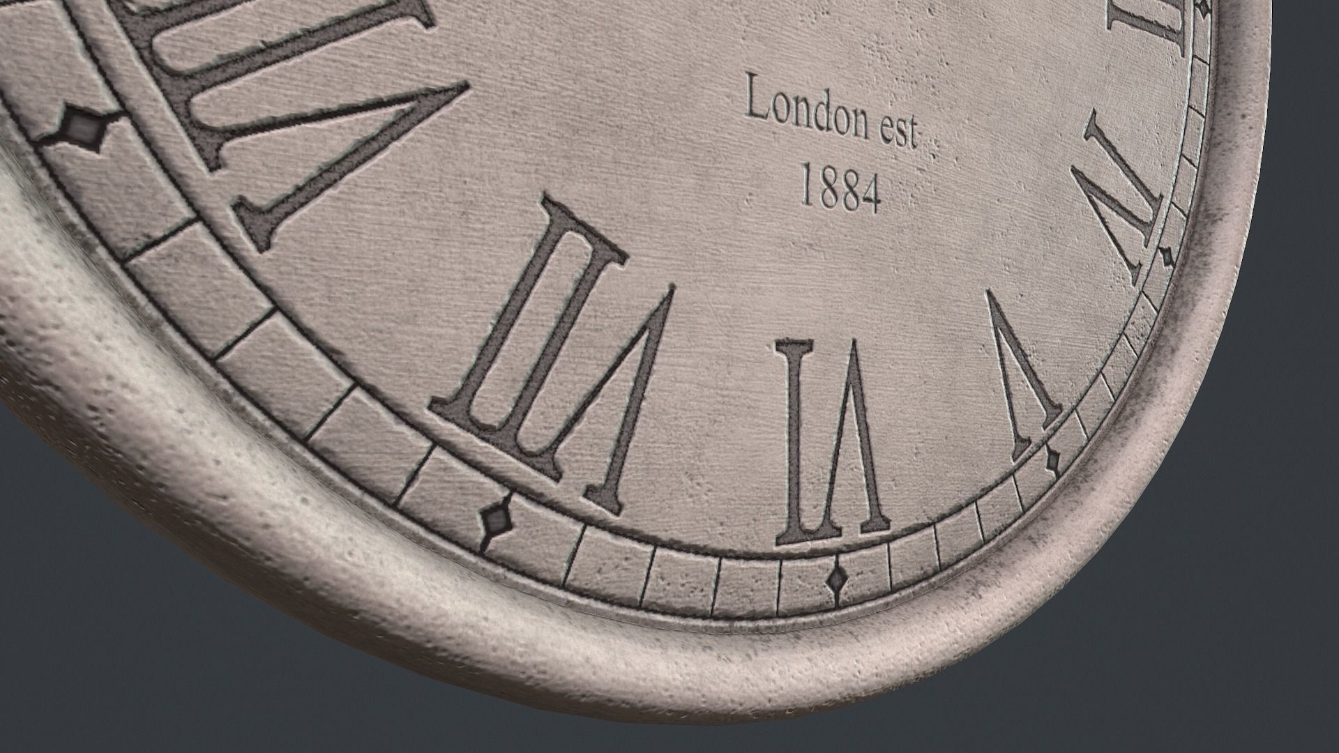 Greenwich Concrete Clock 3D model_8