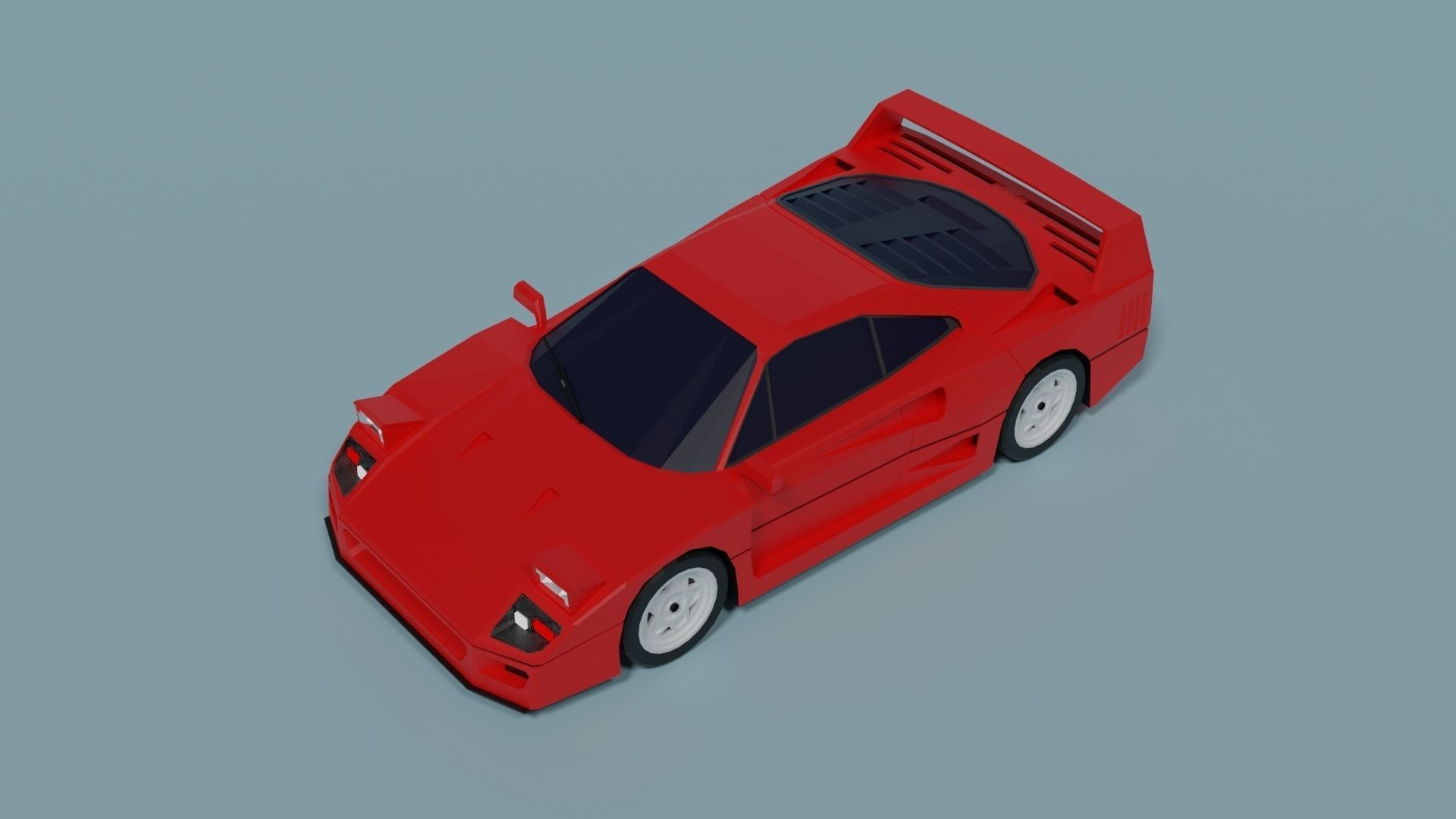 Ferrari F40 Low-poly 3D model_6