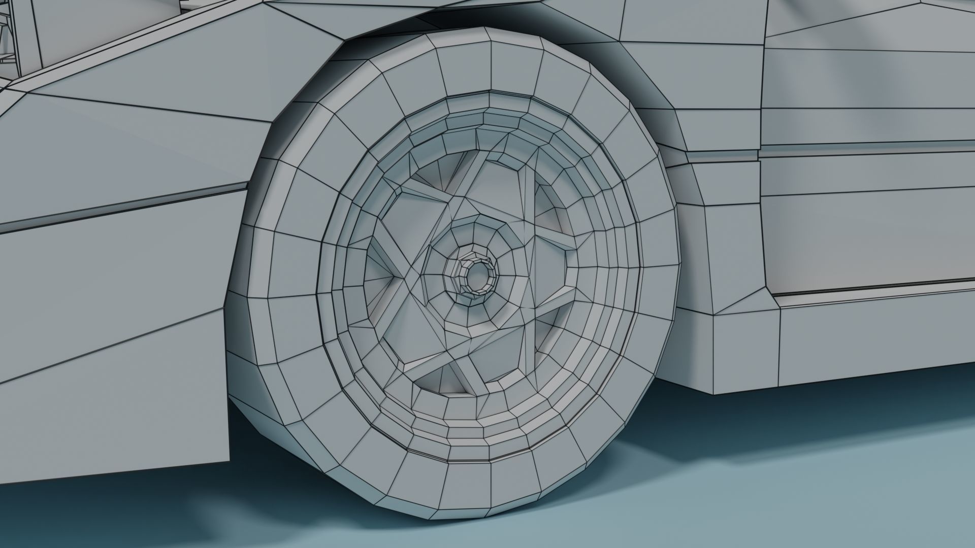 Ferrari F40 Low-poly 3D model_11