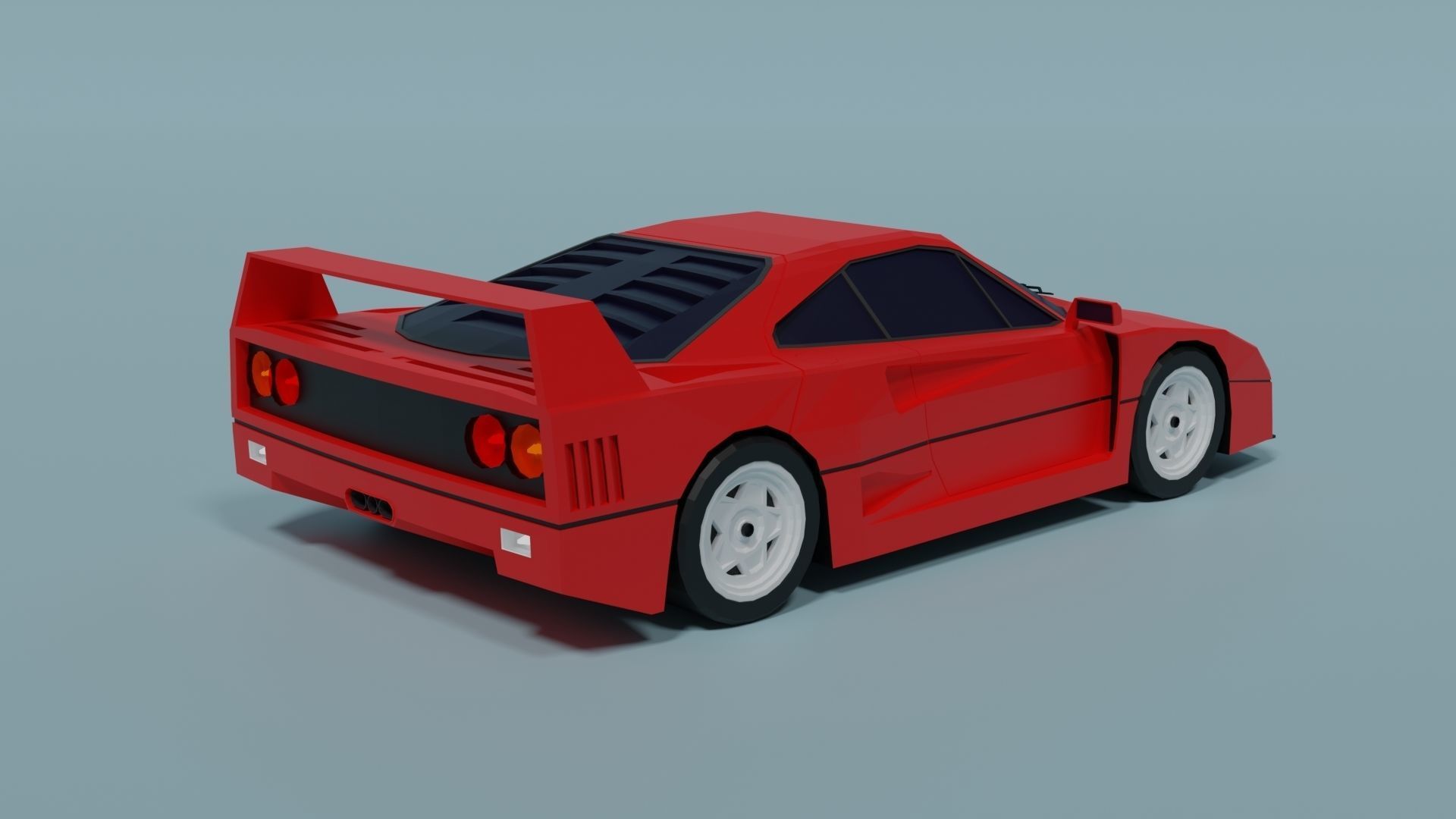 Ferrari F40 Low-poly 3D model_1