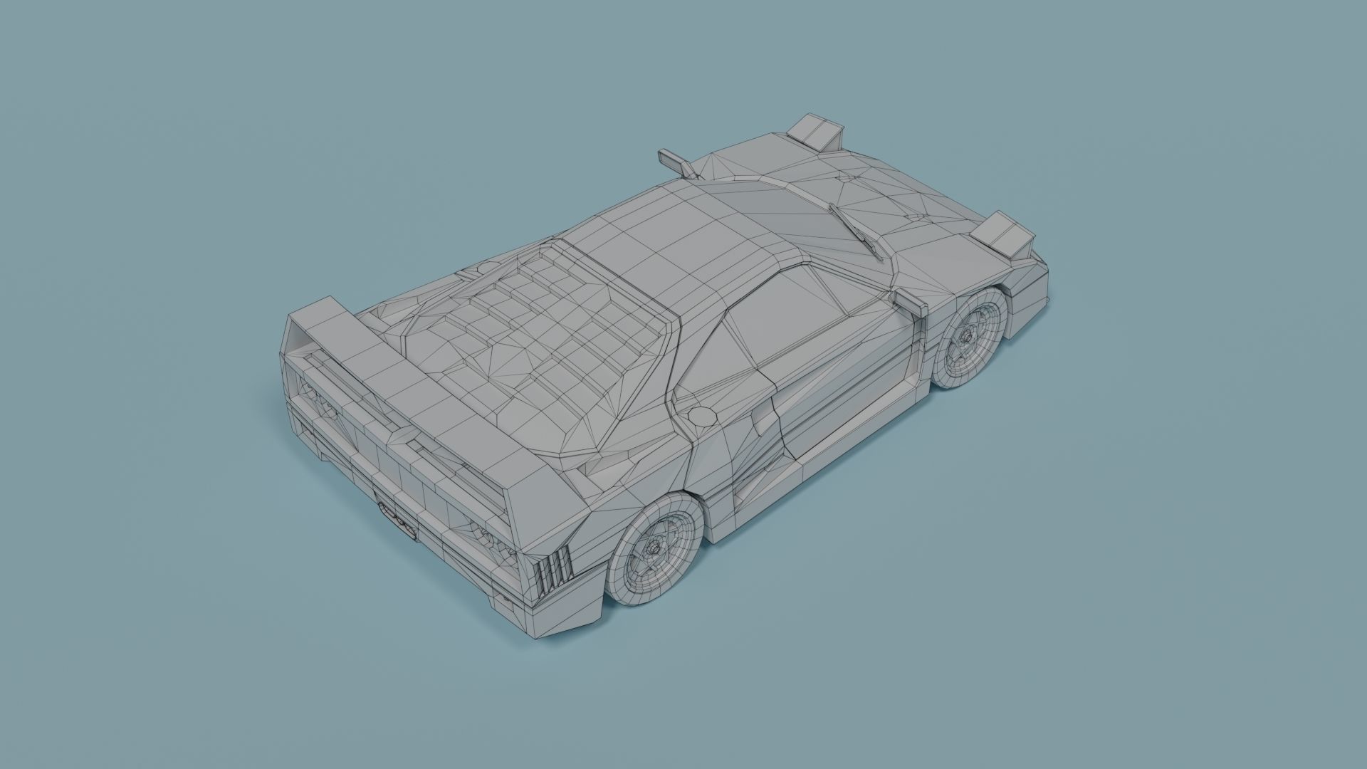 Ferrari F40 Low-poly 3D model_9