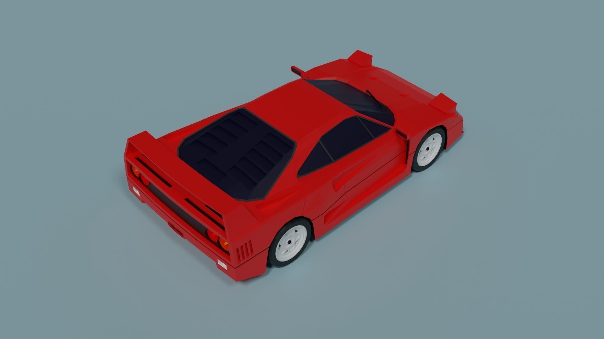 Ferrari F40 Low-poly 3D model_7