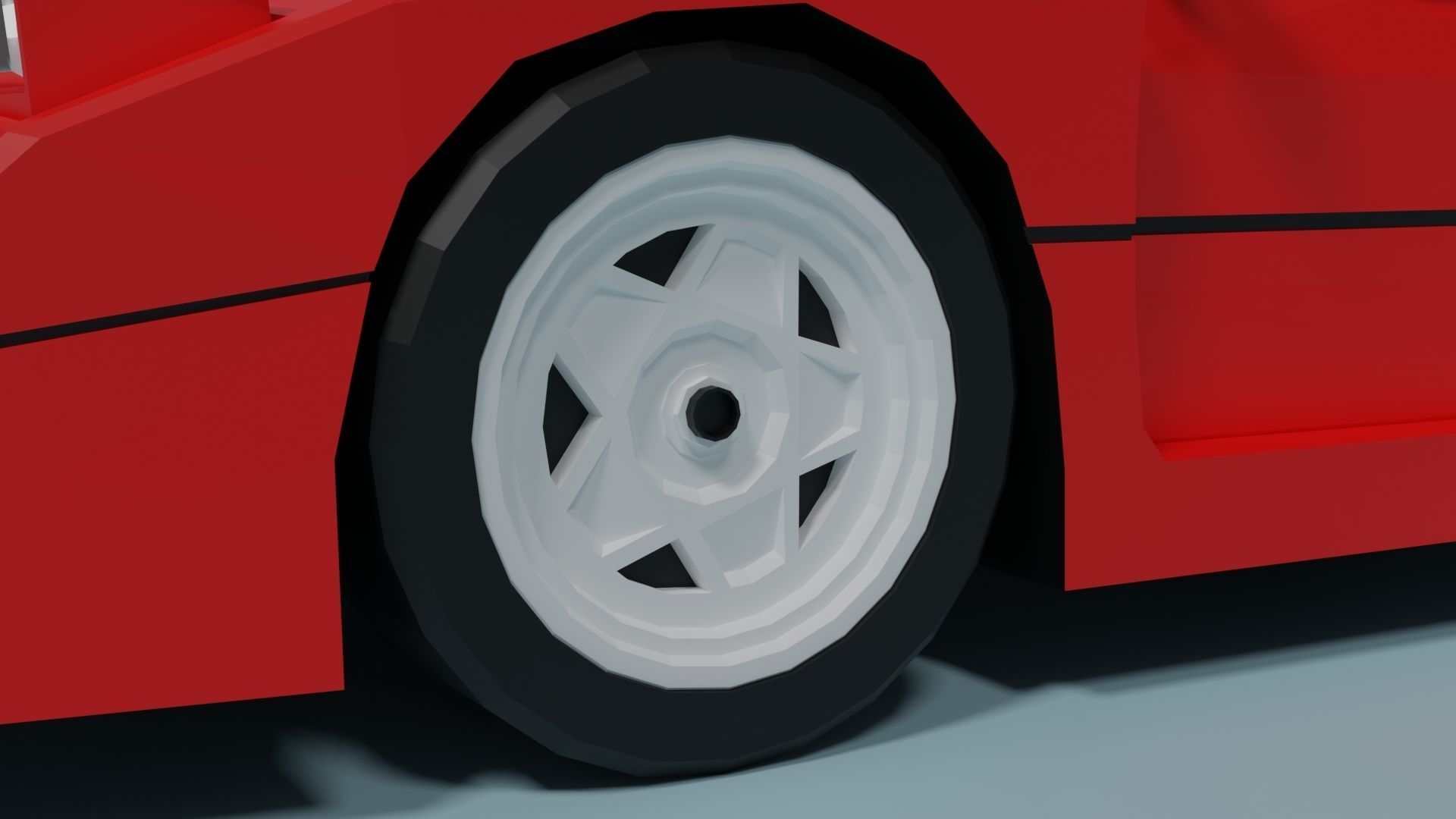 Ferrari F40 Low-poly 3D model_10