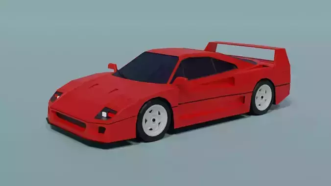 Ferrari F40 Low-poly 3D model