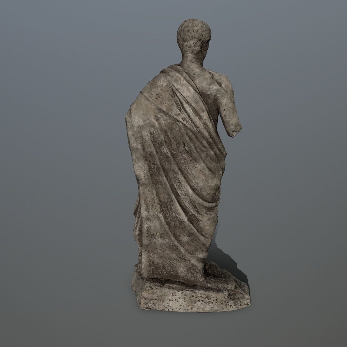 statue 5 roman with cloak Low-poly 3D model_4