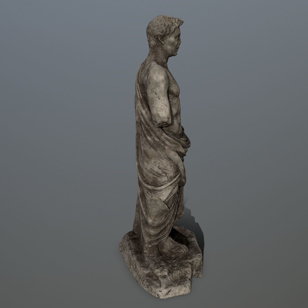 statue 5 roman with cloak Low-poly 3D model_3