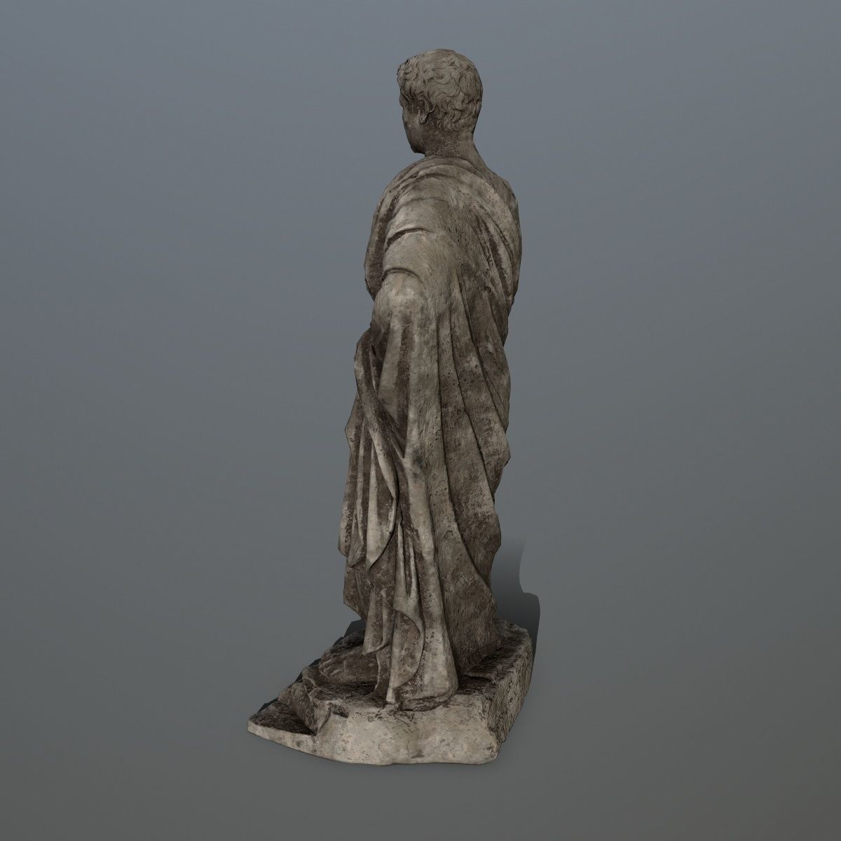 statue 5 roman with cloak Low-poly 3D model_5
