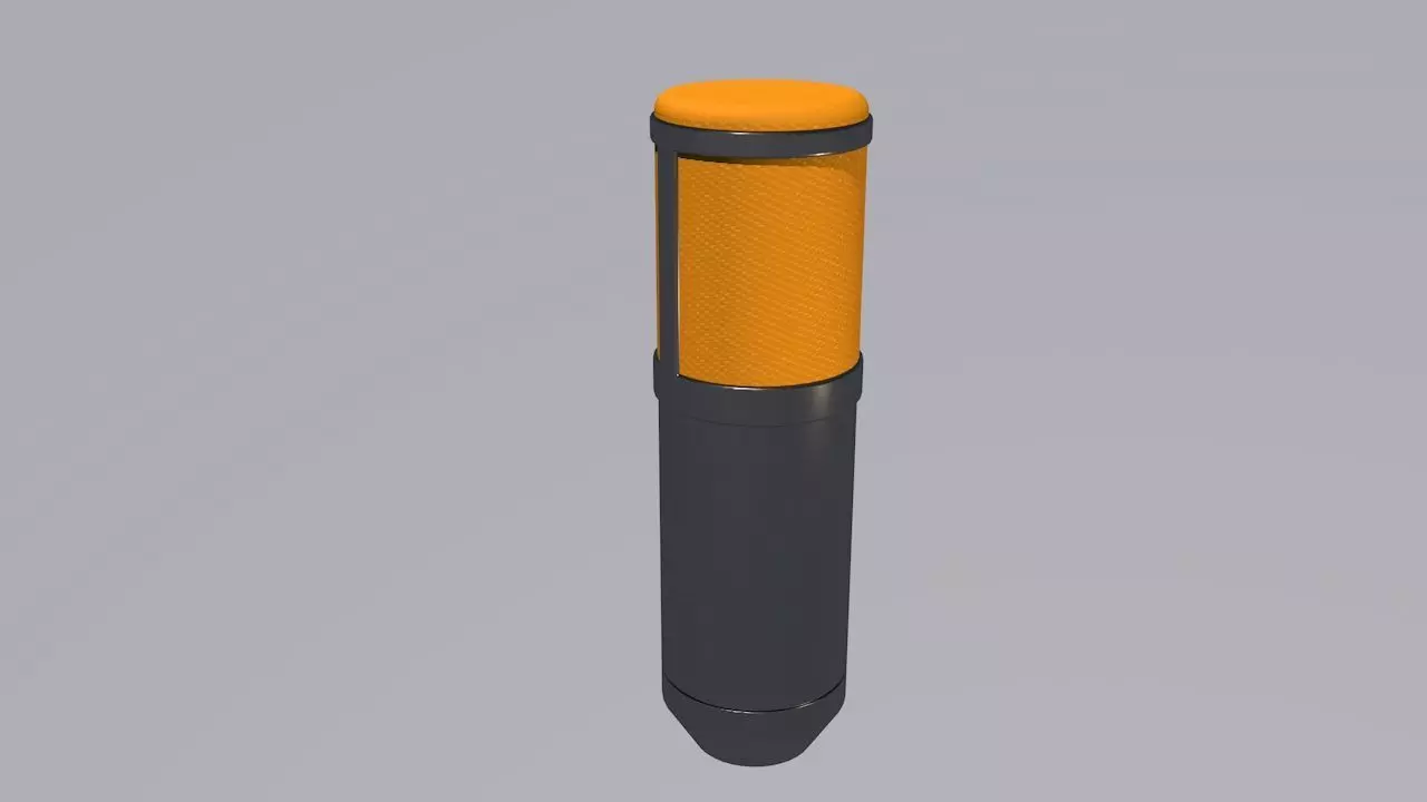 Microphone orange and cylinder Free low-poly 3D model_0