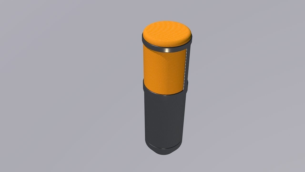Microphone orange and cylinder Free low-poly 3D model_2