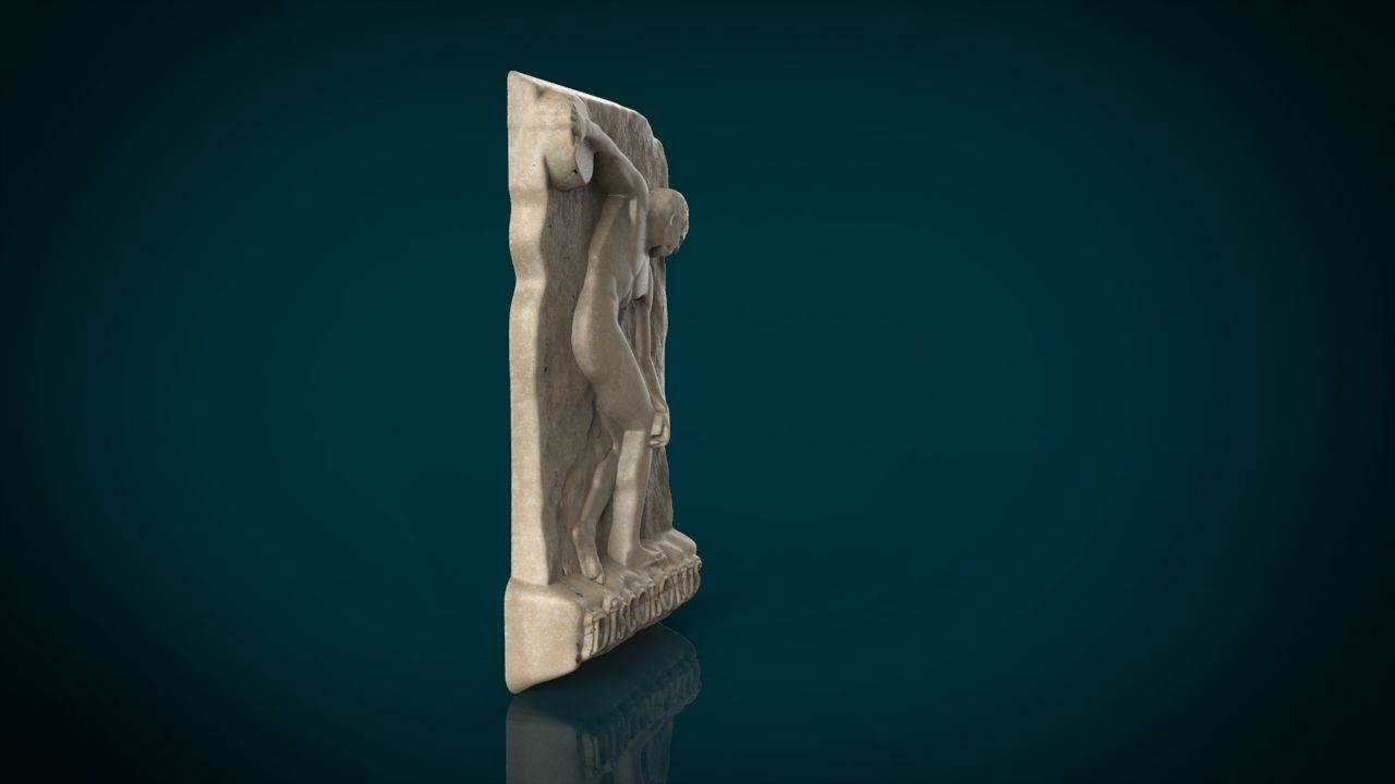 The Discobolus by Myron bas relief 3D print model_3