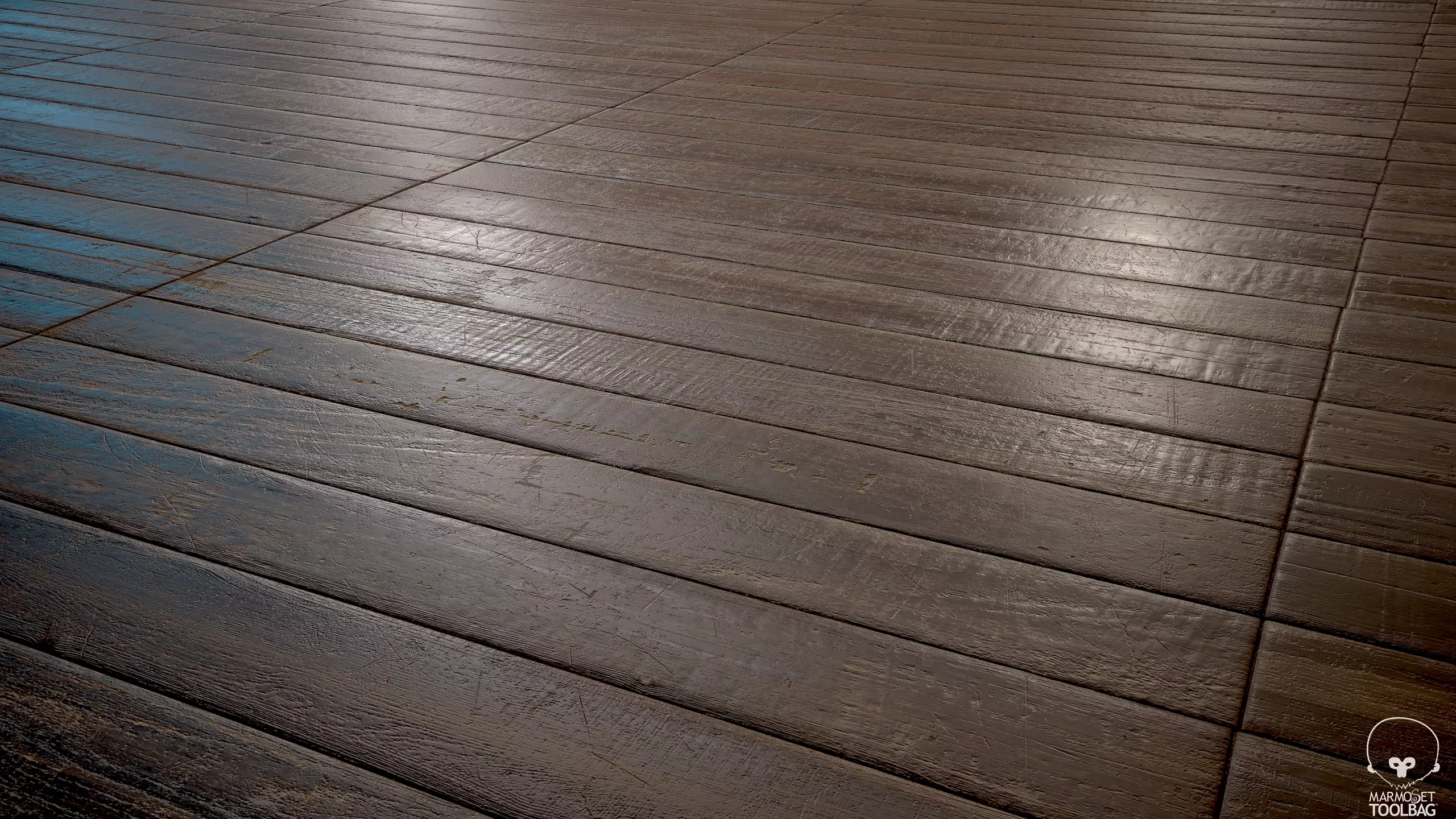 Old stackbond Parquet - PBR textures Low-poly 3D model_0