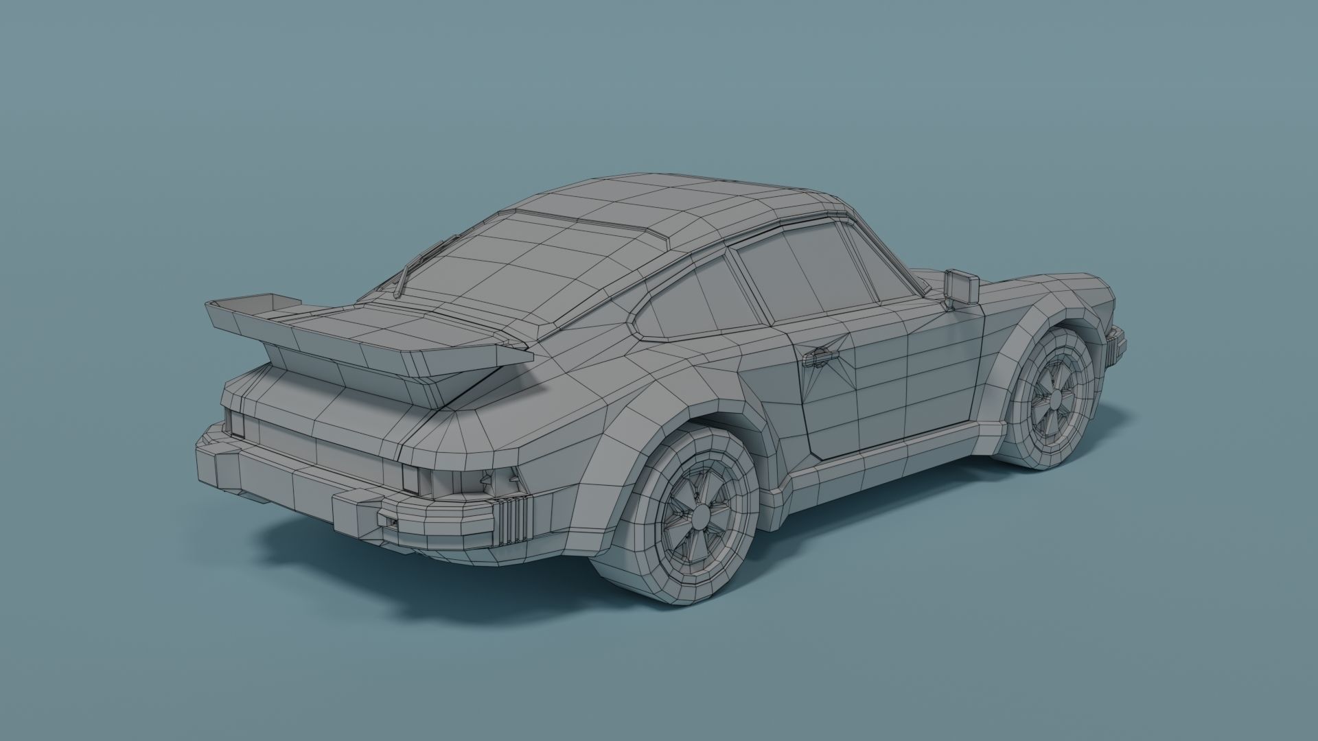 Porsche 930 Turbo Low-poly 3D model_3