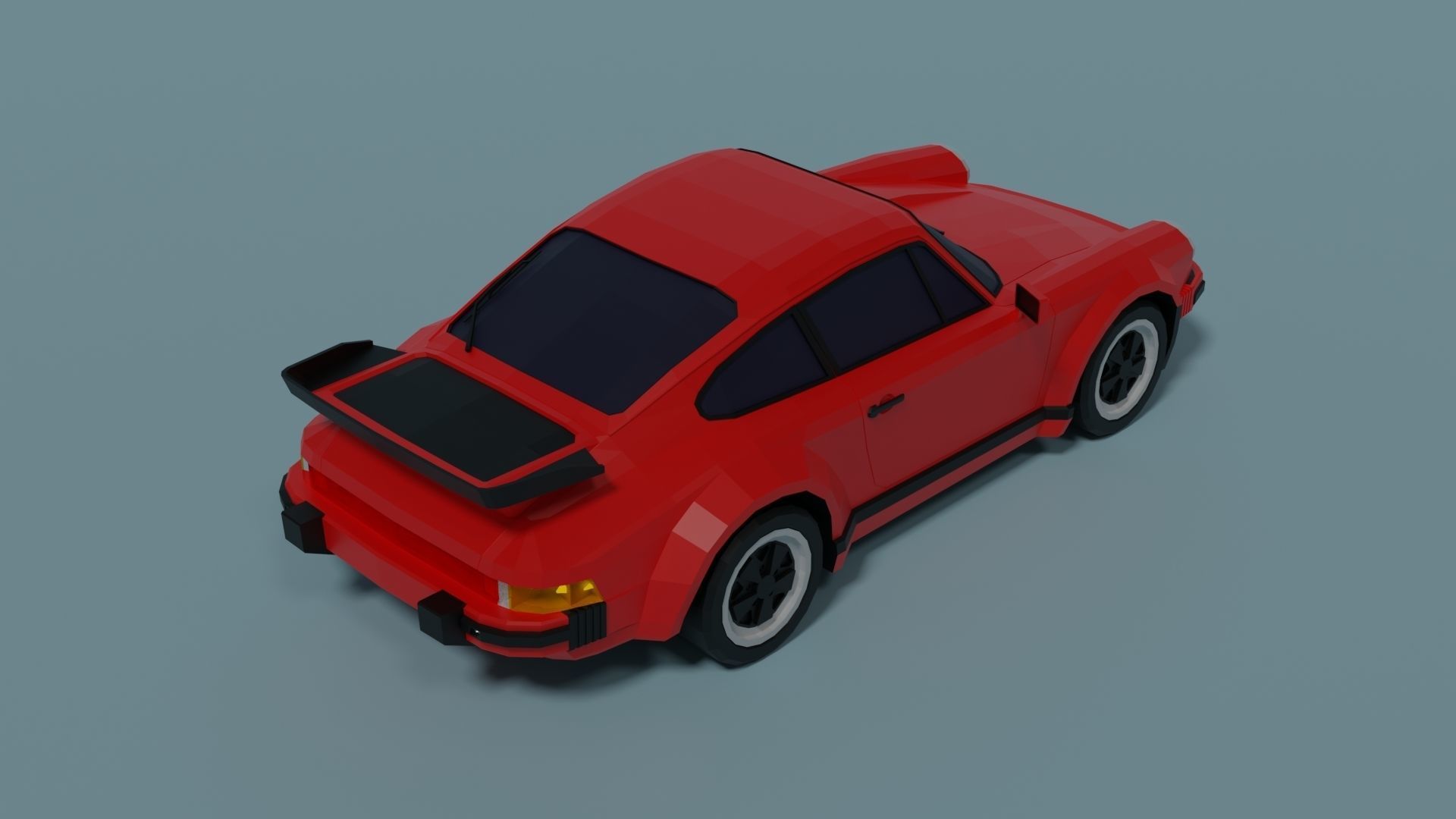Porsche 930 Turbo Low-poly 3D model_5