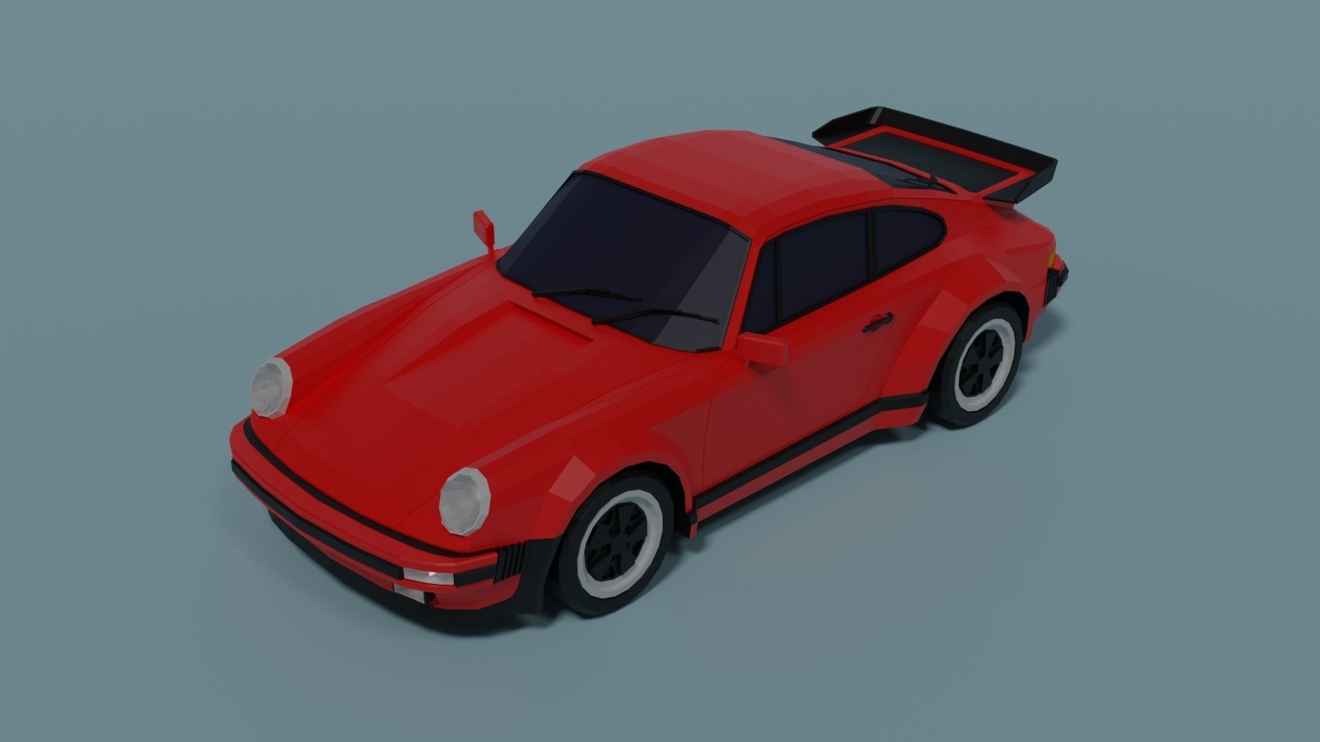 Porsche 930 Turbo Low-poly 3D model_4