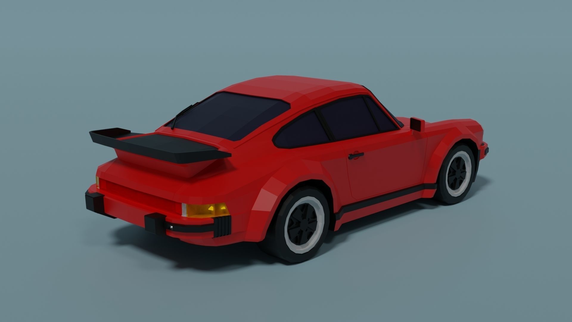 Porsche 930 Turbo Low-poly 3D model_1