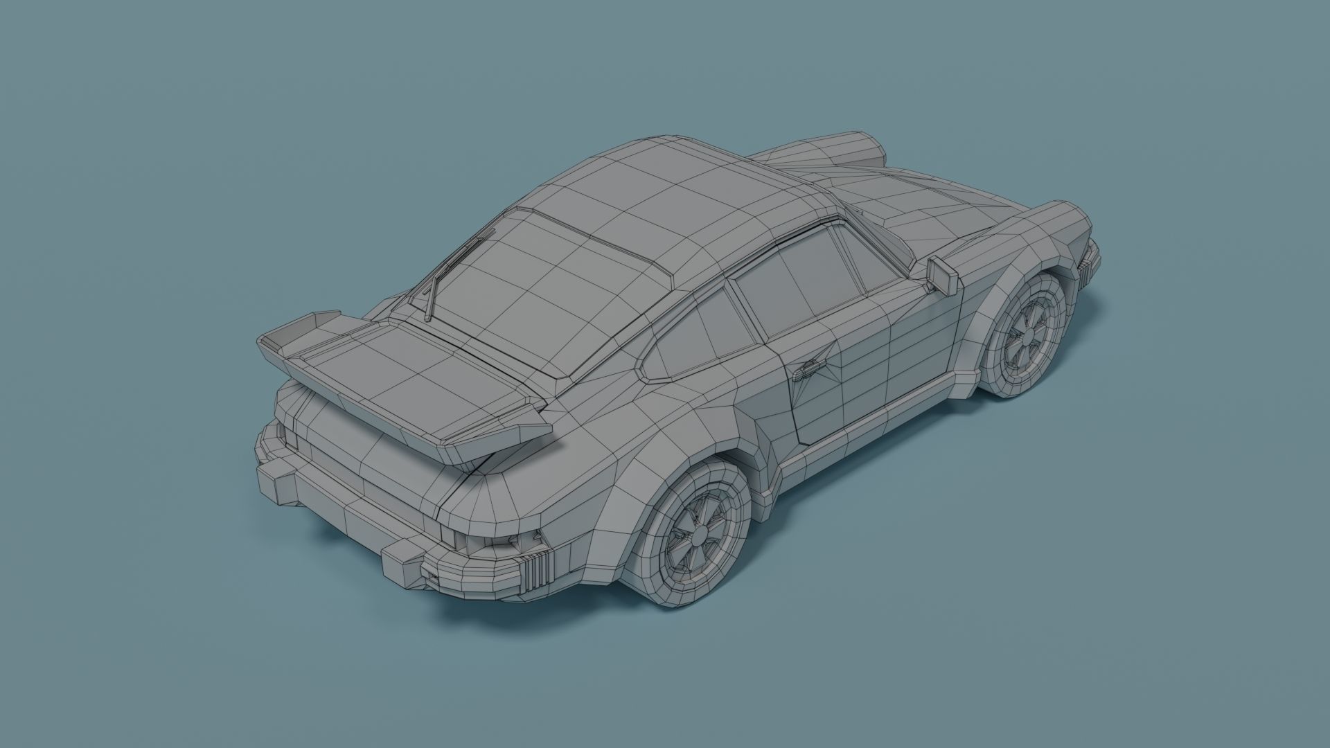 Porsche 930 Turbo Low-poly 3D model_7