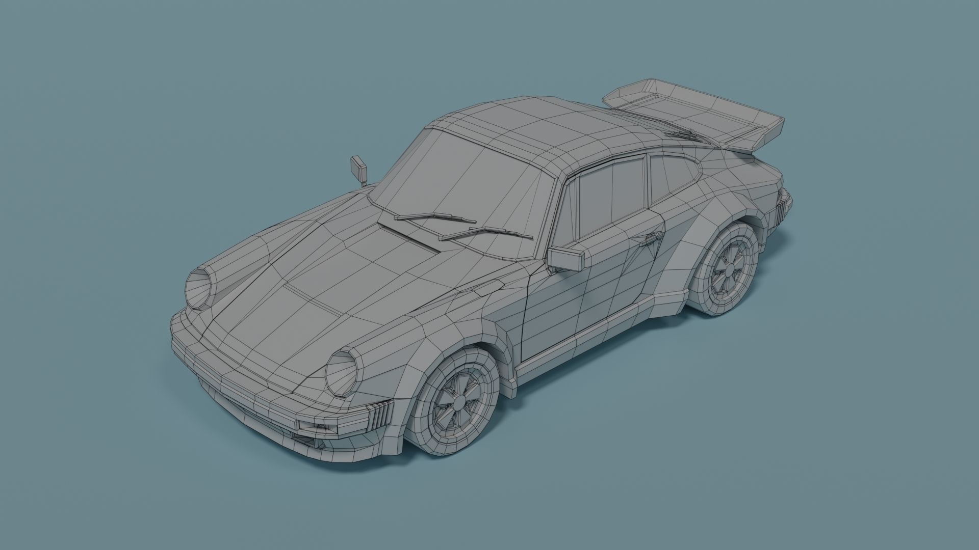Porsche 930 Turbo Low-poly 3D model_6