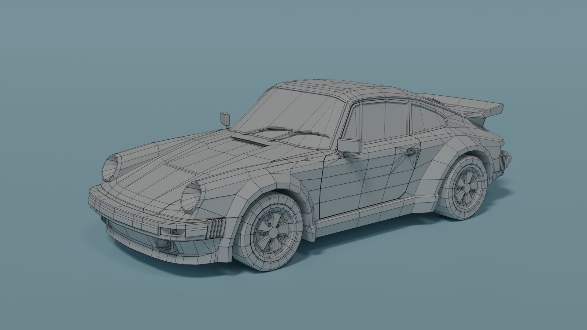 Porsche 930 Turbo Low-poly 3D model_2
