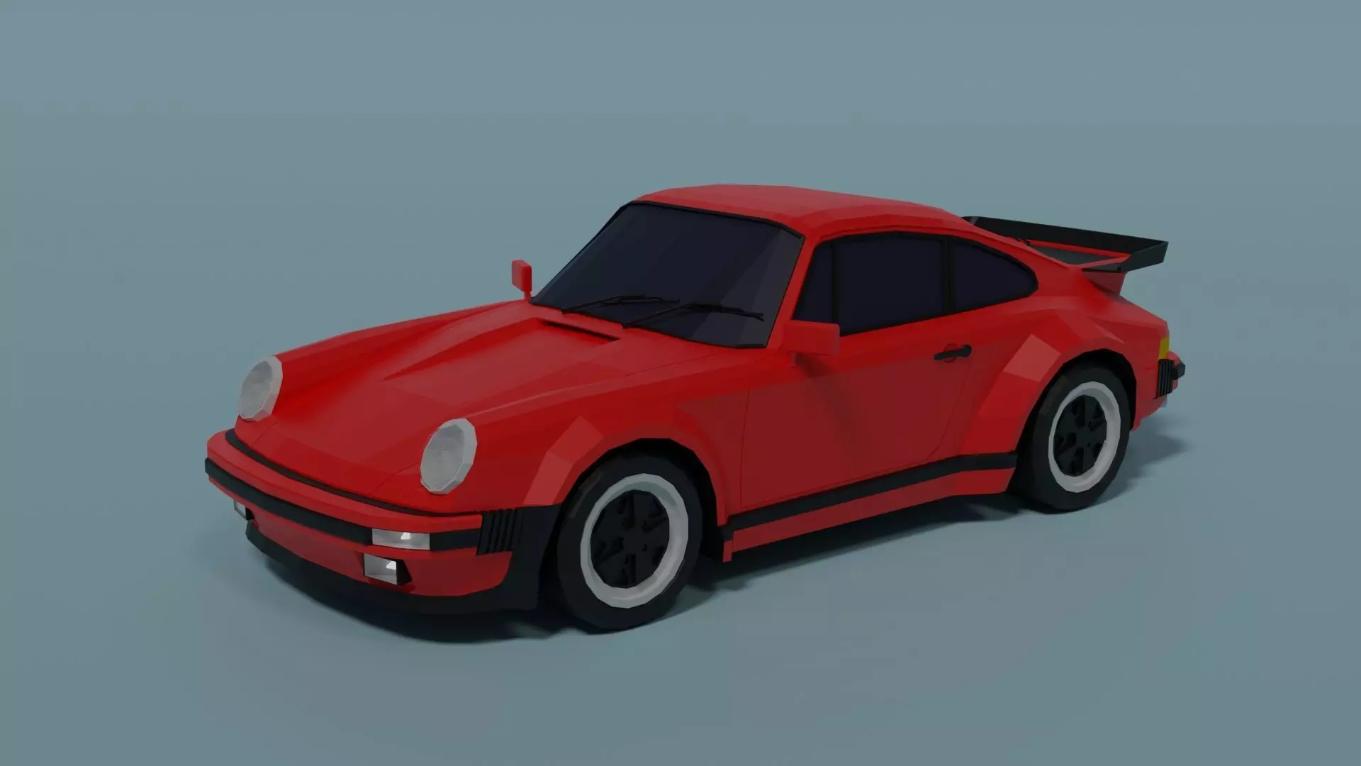 Porsche 930 Turbo Low-poly 3D model_0