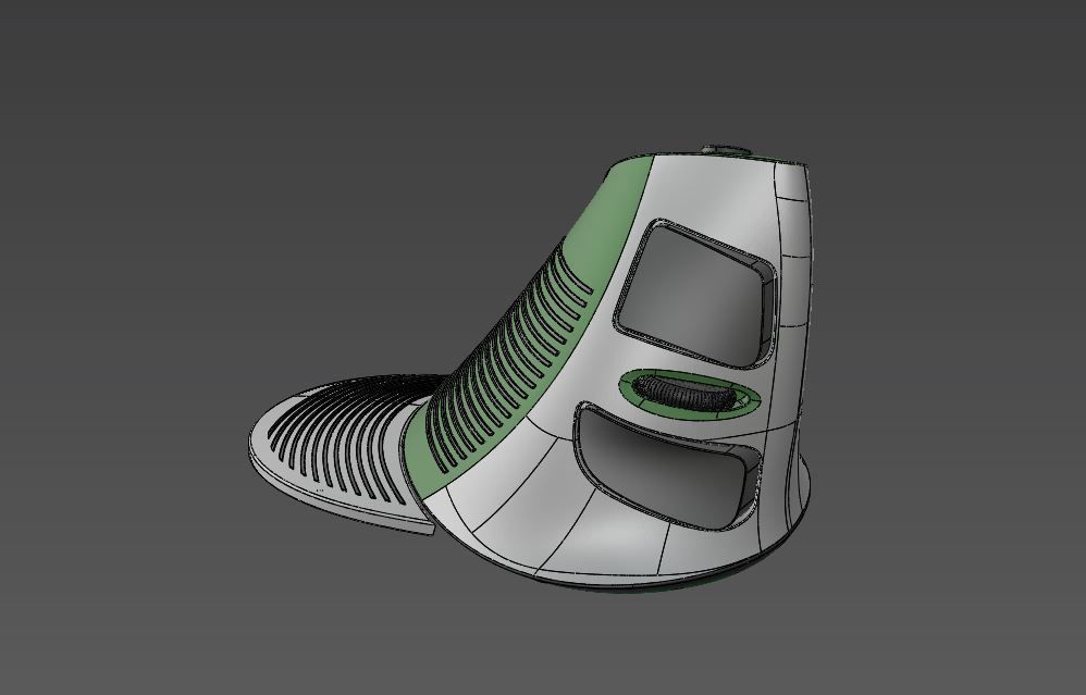 Ergonomic mouse 3D model_2