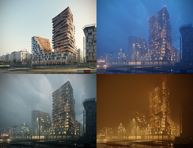 Residential high rise building in Paris 3D model 2