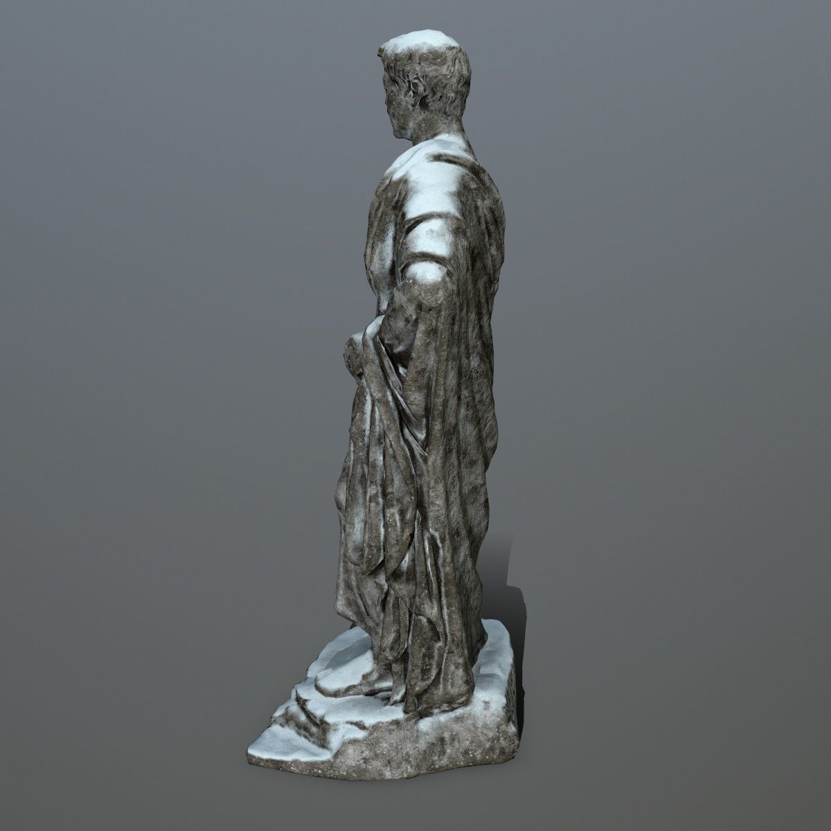 statue 1 roman Low-poly 3D model_8