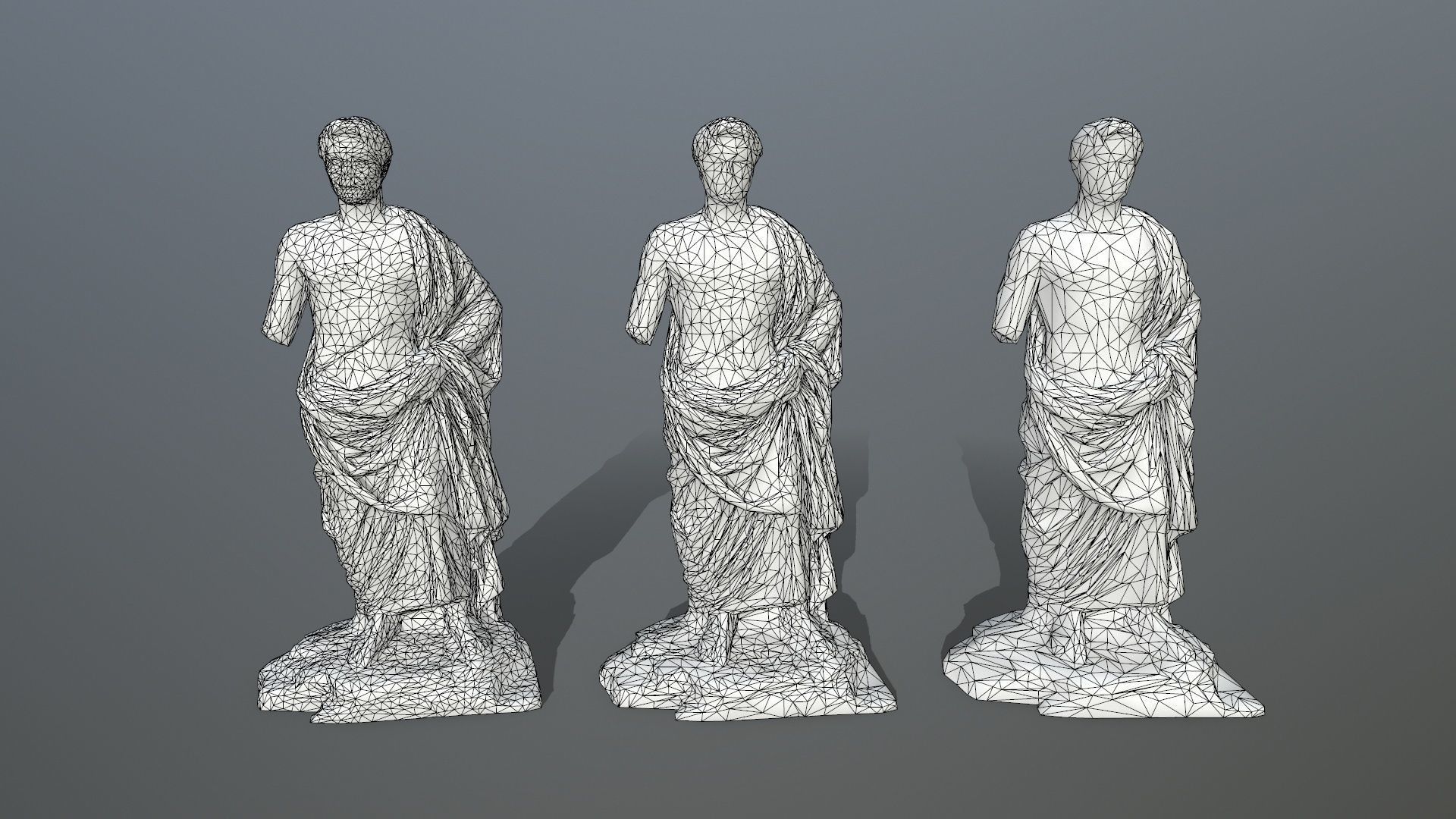 statue 1 roman Low-poly 3D model_1