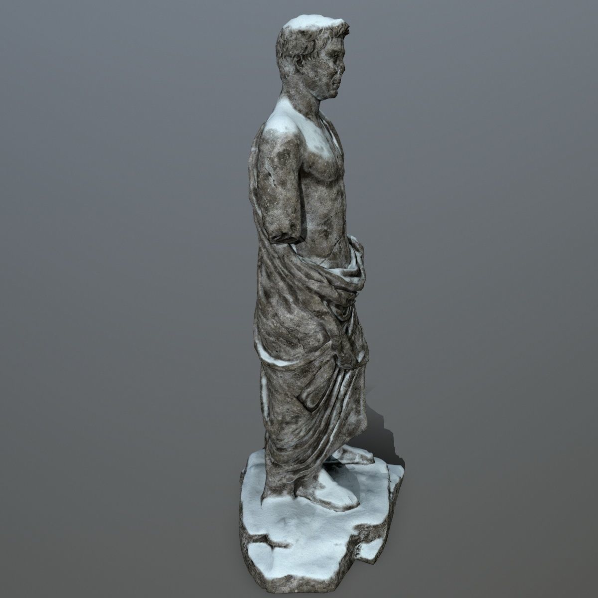 statue 1 roman Low-poly 3D model_4