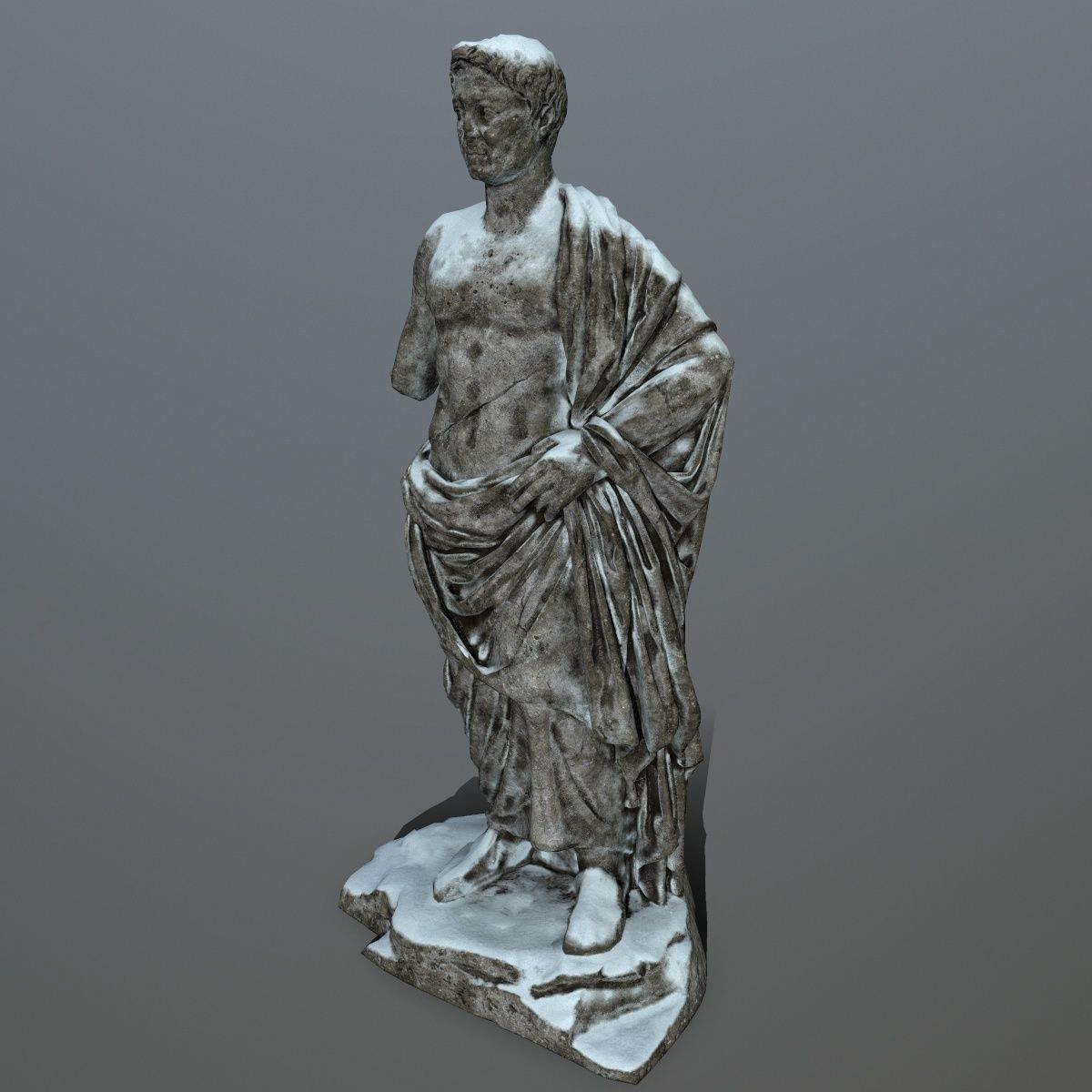 statue 1 roman Low-poly 3D model_9