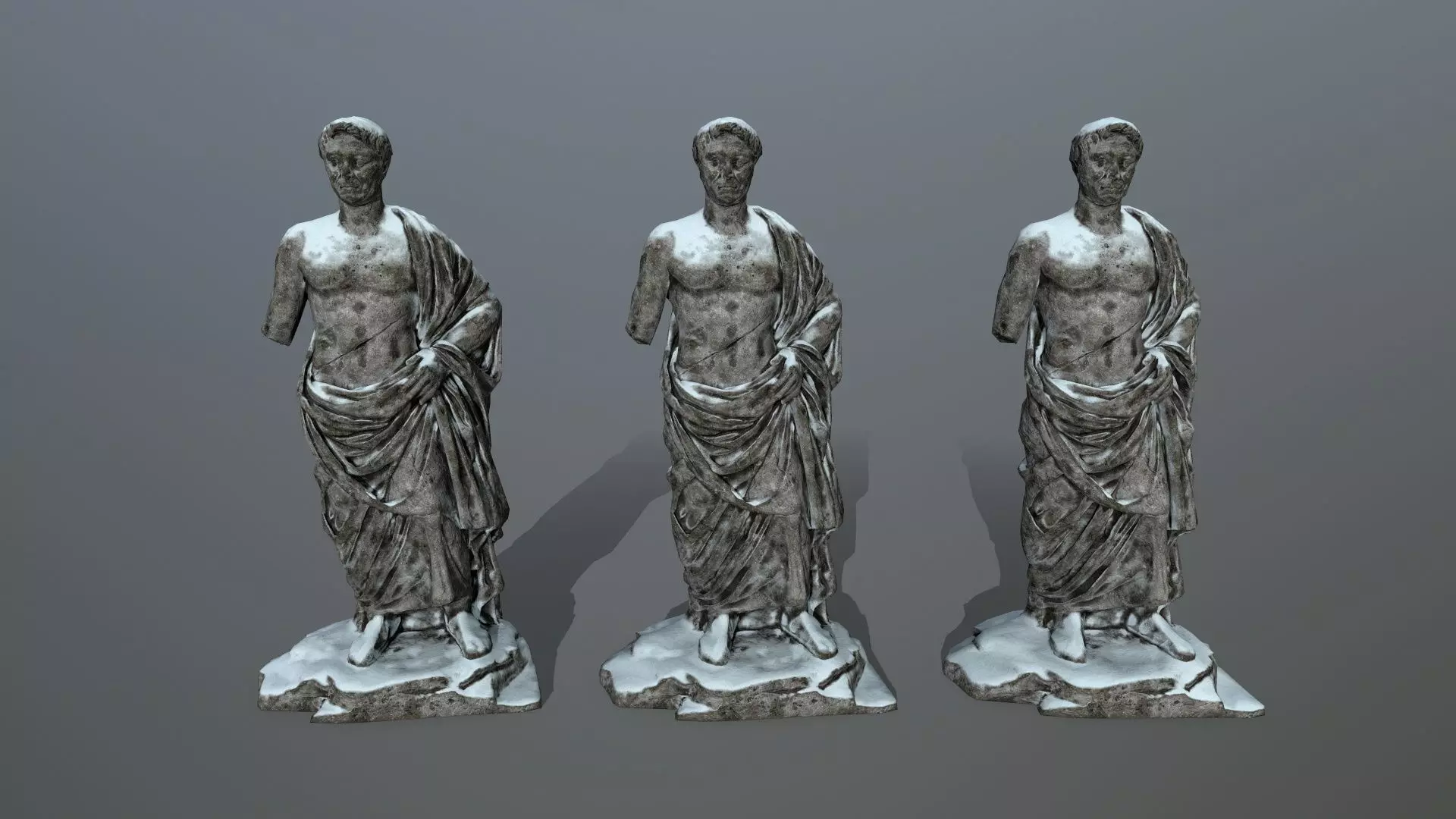 statue 1 roman Low-poly 3D model_0