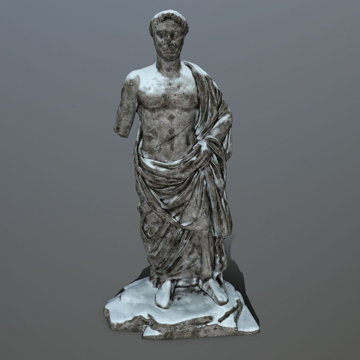 statue 1 roman Low-poly 3D model_2
