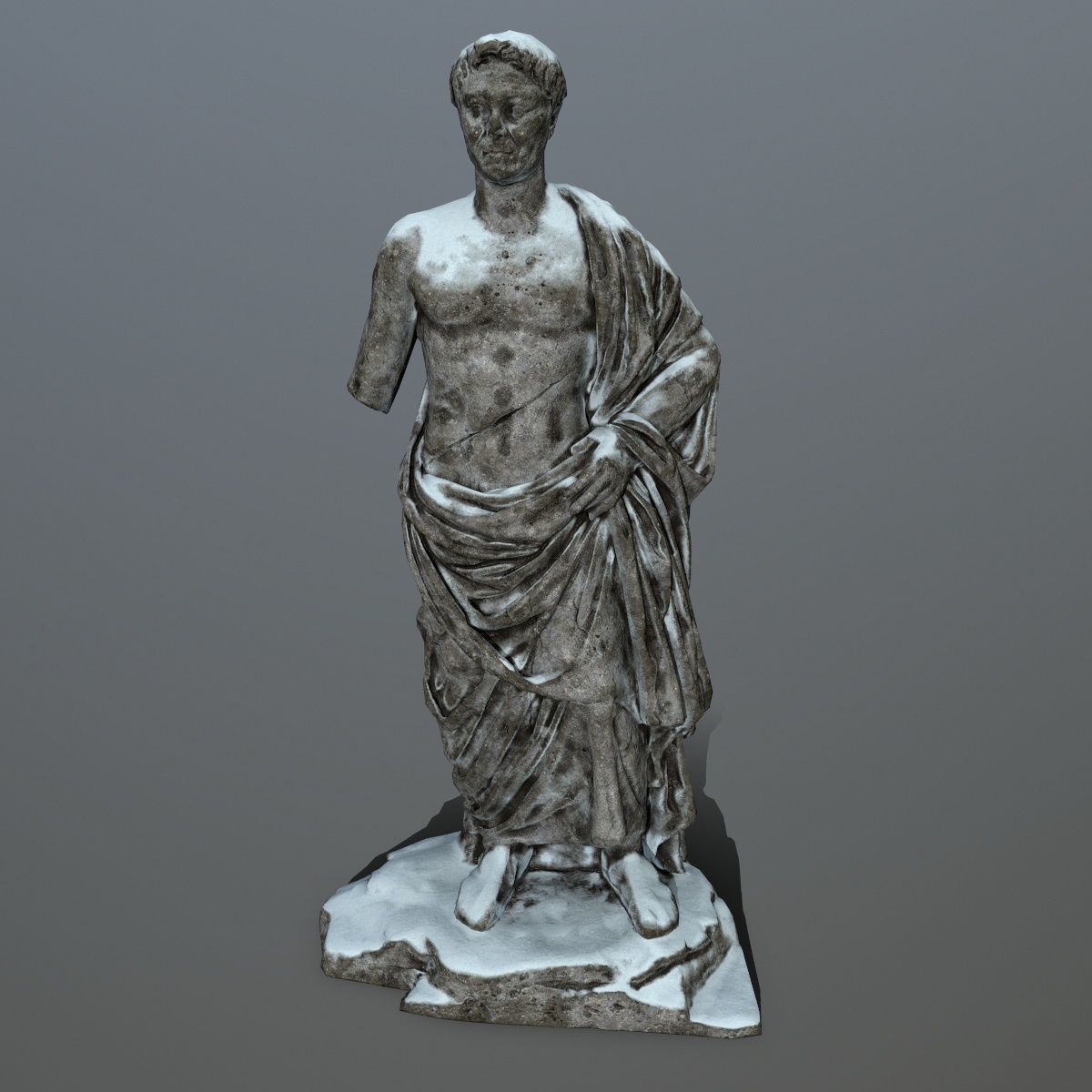 statue 1 roman Low-poly 3D model_10