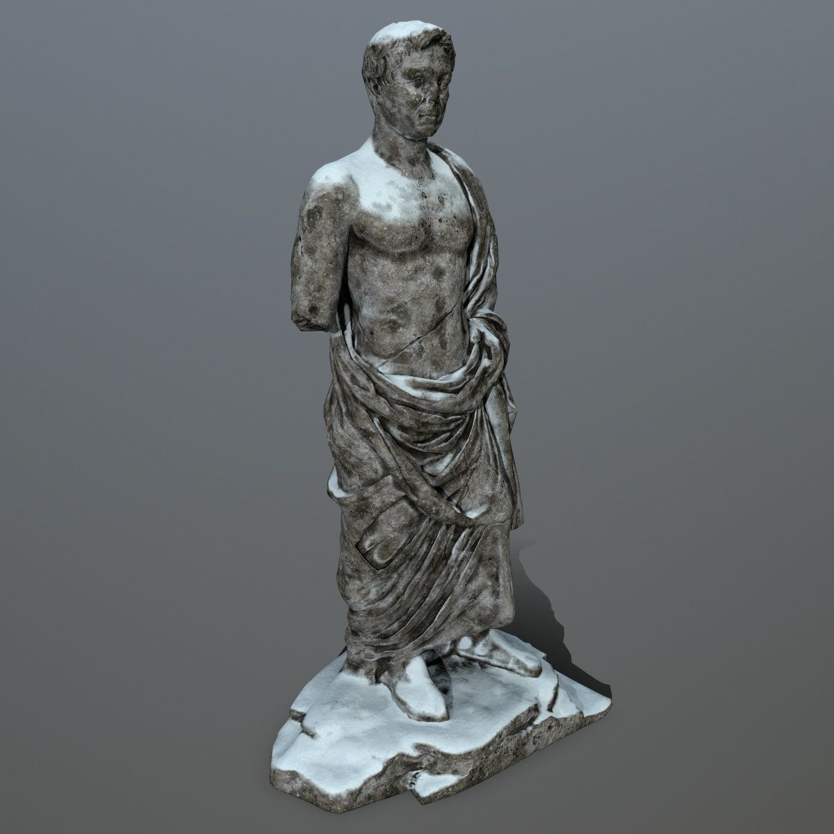 statue 1 roman Low-poly 3D model_3