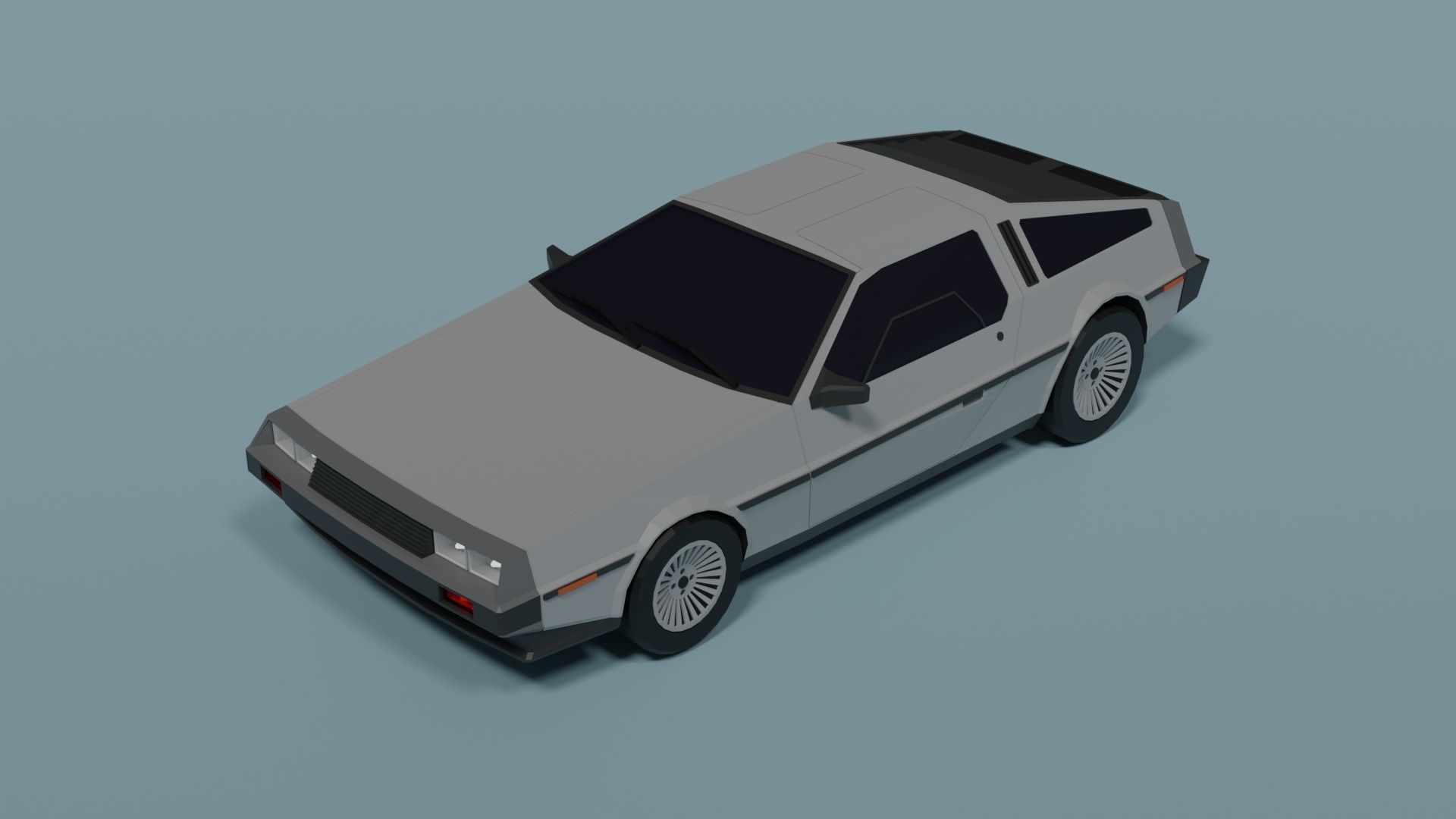 DeLorean DMC-12 Low-poly 3D model_4