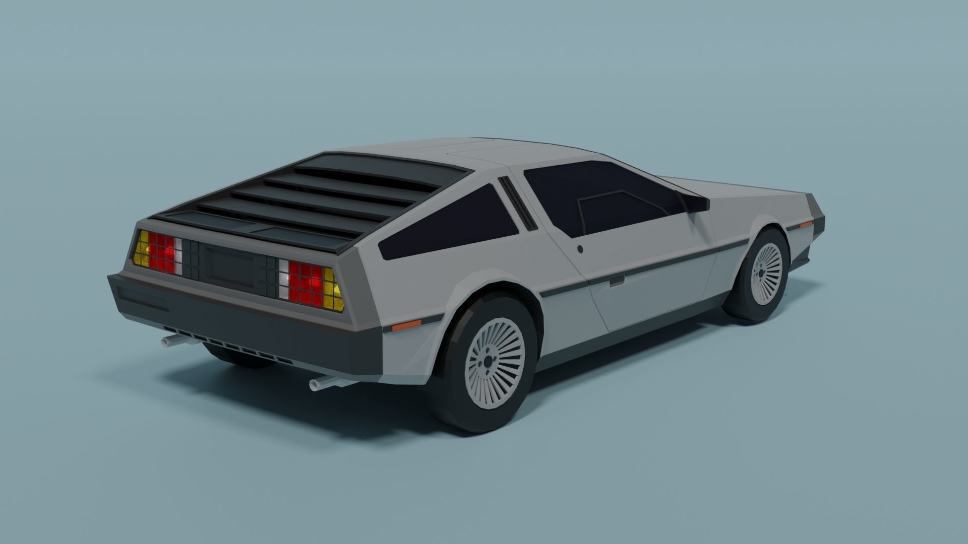 DeLorean DMC-12 Low-poly 3D model_1
