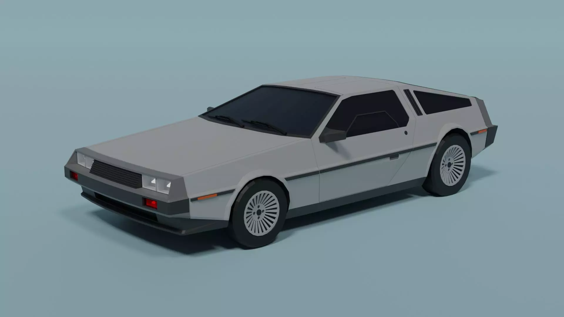 DeLorean DMC-12 Low-poly 3D model_0