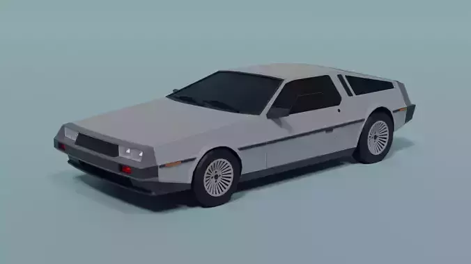 DeLorean DMC-12 Low-poly 3D model