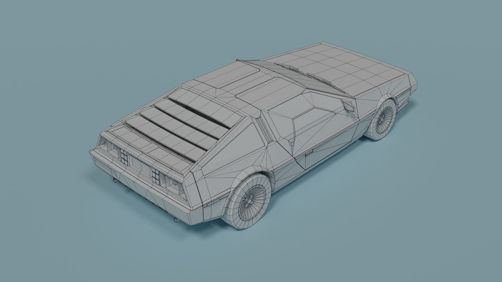 DeLorean DMC-12 Low-poly 3D model_7