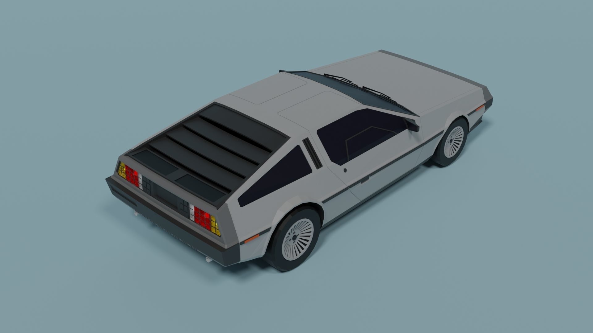 DeLorean DMC-12 Low-poly 3D model_5