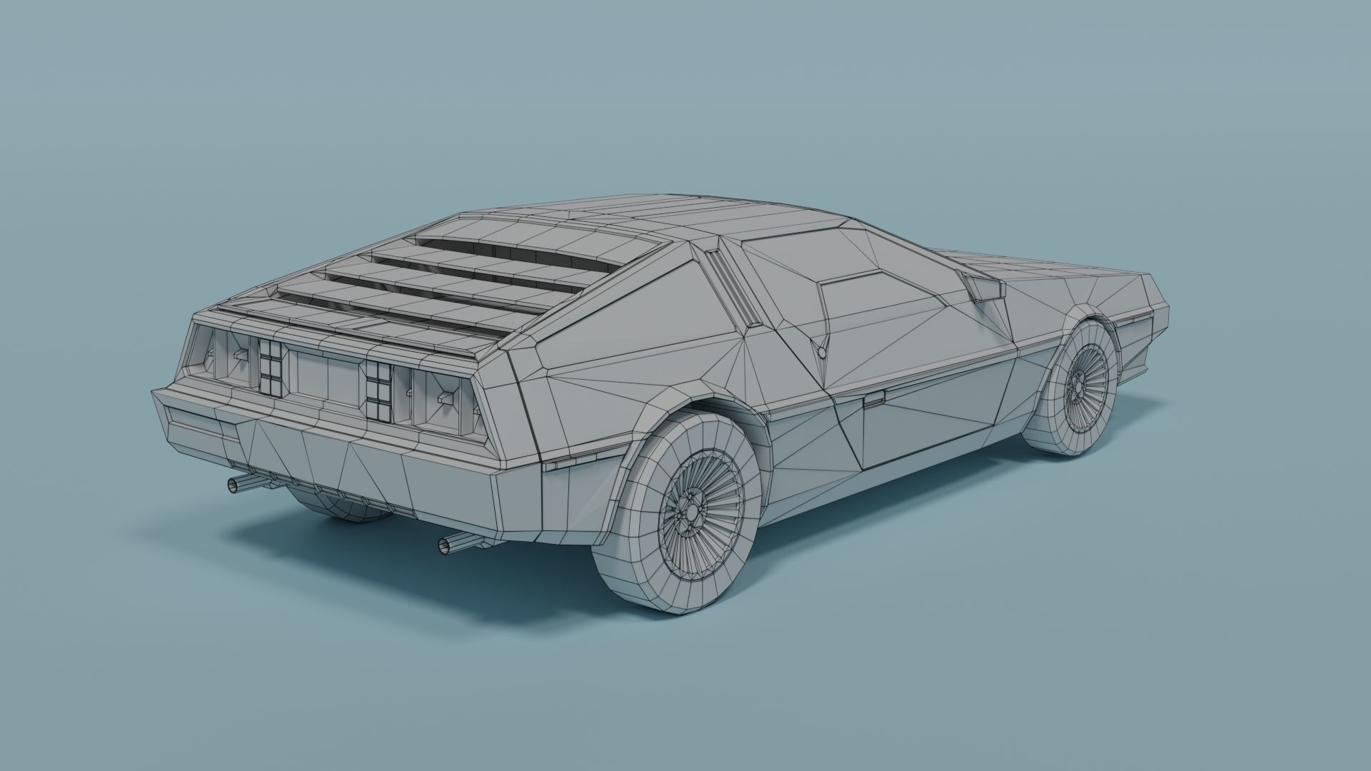 DeLorean DMC-12 Low-poly 3D model_3