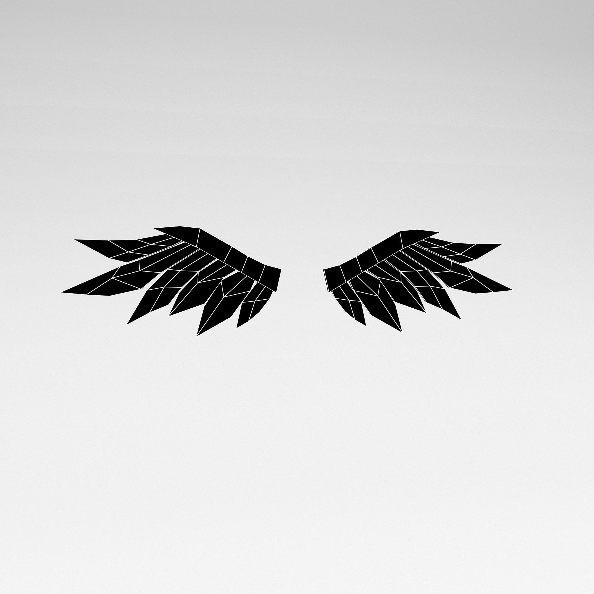 Low Poly Wings v1 005 Low-poly 3D model_4