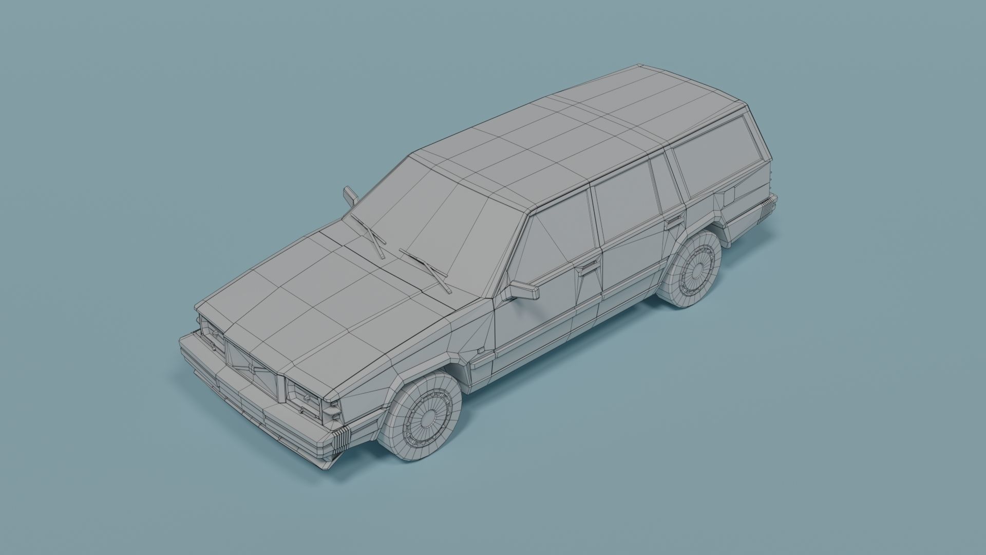 Volvo 740 Wagon  Low-poly 3D model_6