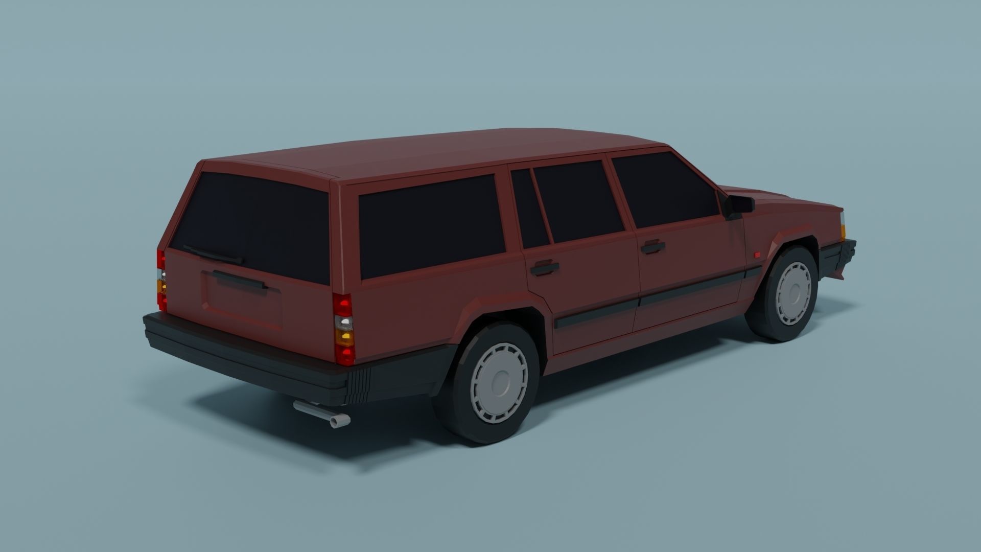 Volvo 740 Wagon  Low-poly 3D model_1