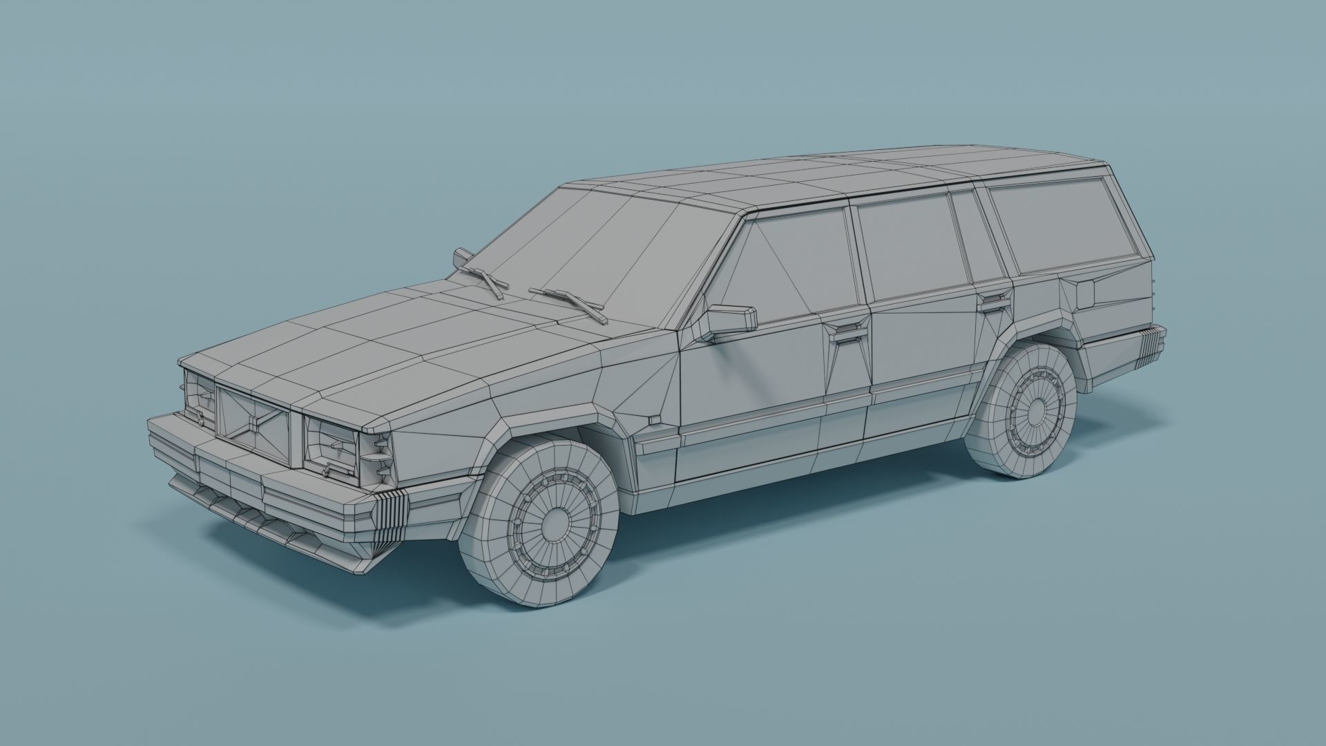 Volvo 740 Wagon  Low-poly 3D model_2