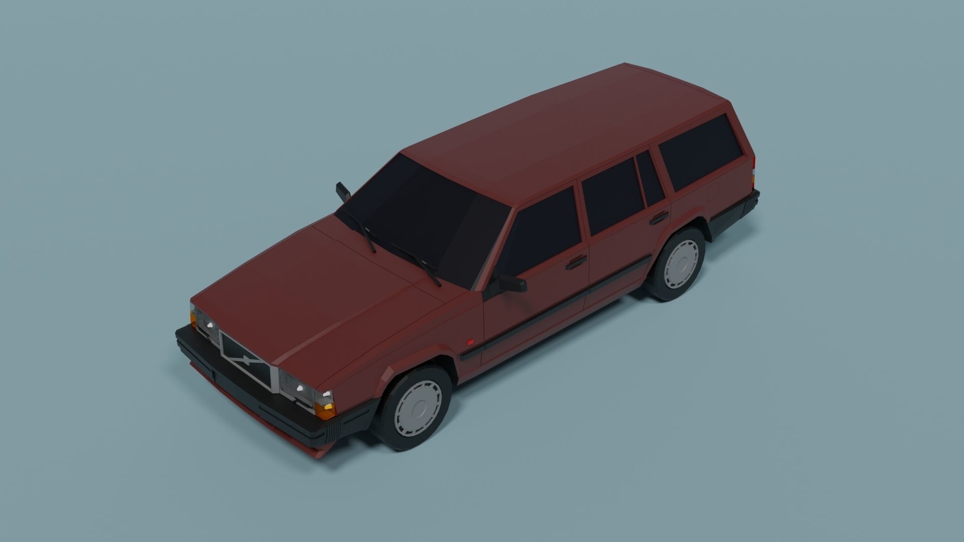 Volvo 740 Wagon  Low-poly 3D model_4