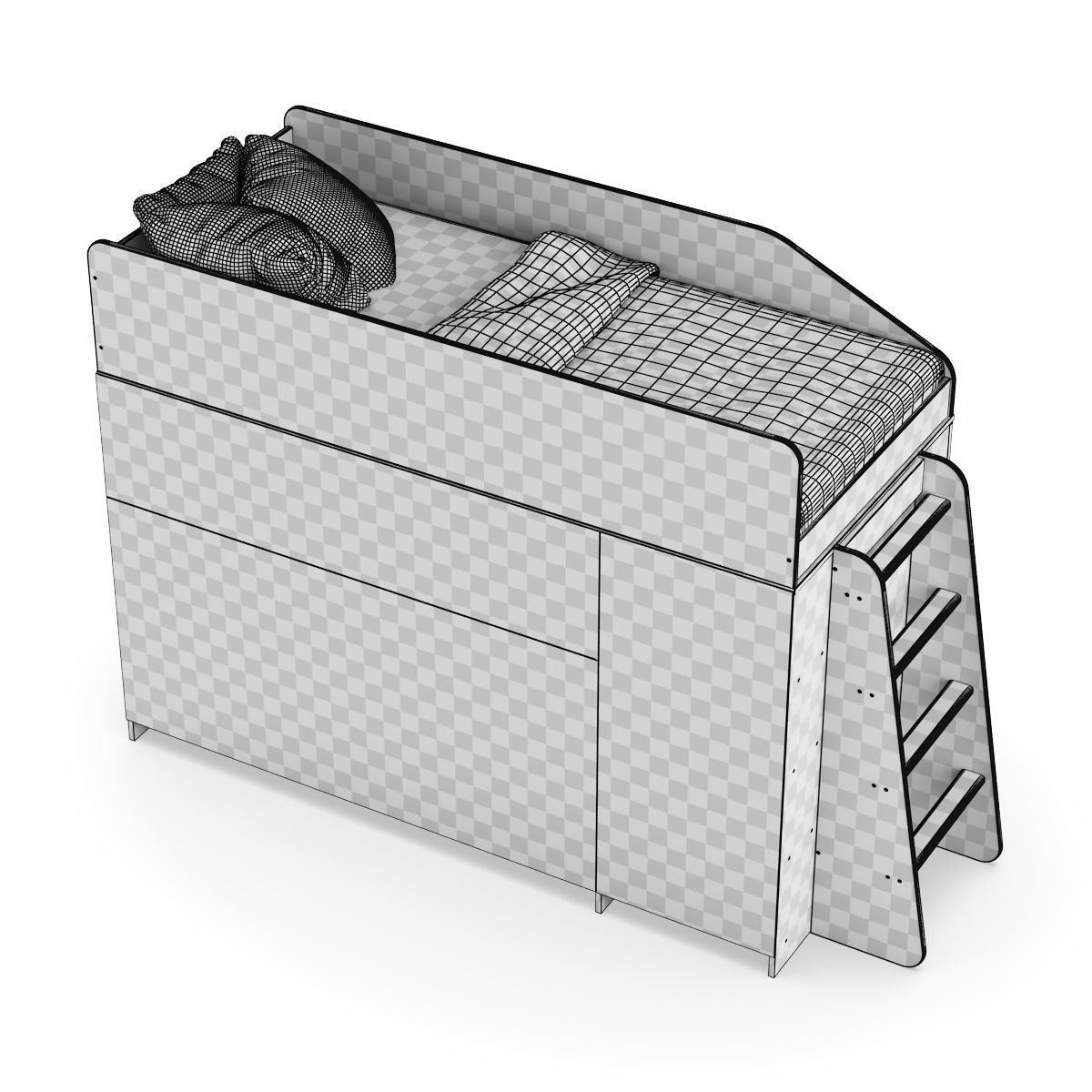 Legenda K11 with LP11 childrens modular bed 3D model_9