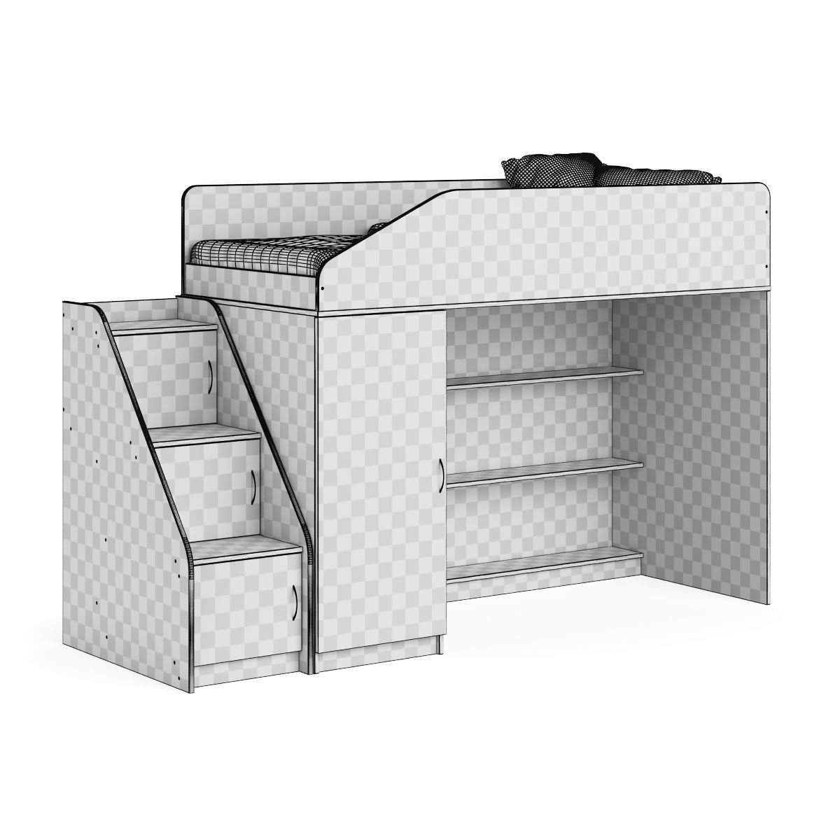 Legenda K11 with LY11 childrens modular bed 3D model_6