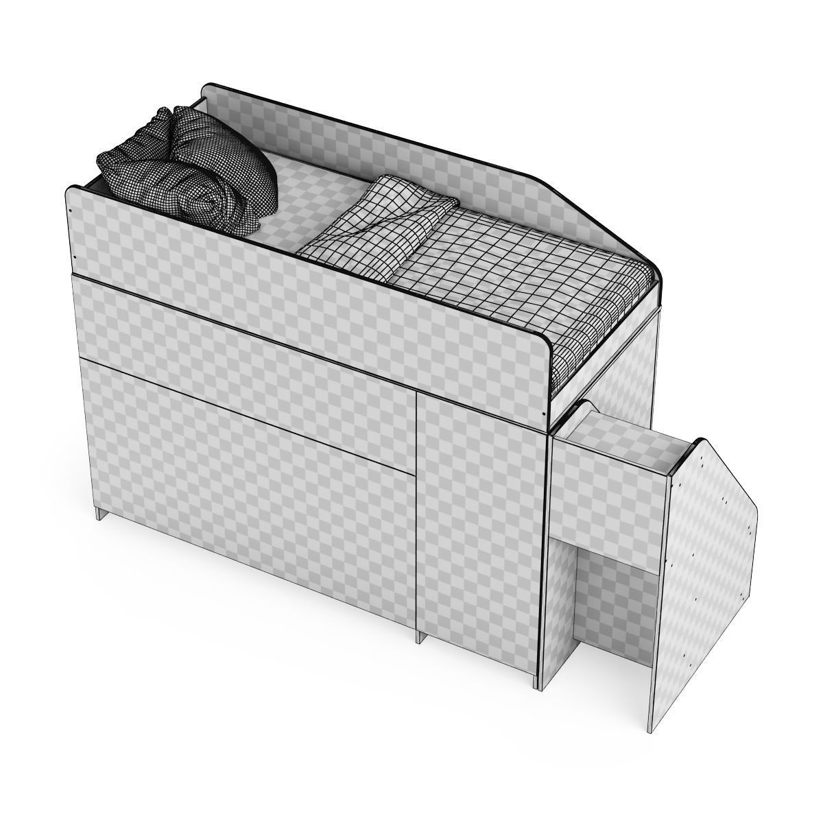 Legenda K11 with LY11 childrens modular bed 3D model_9