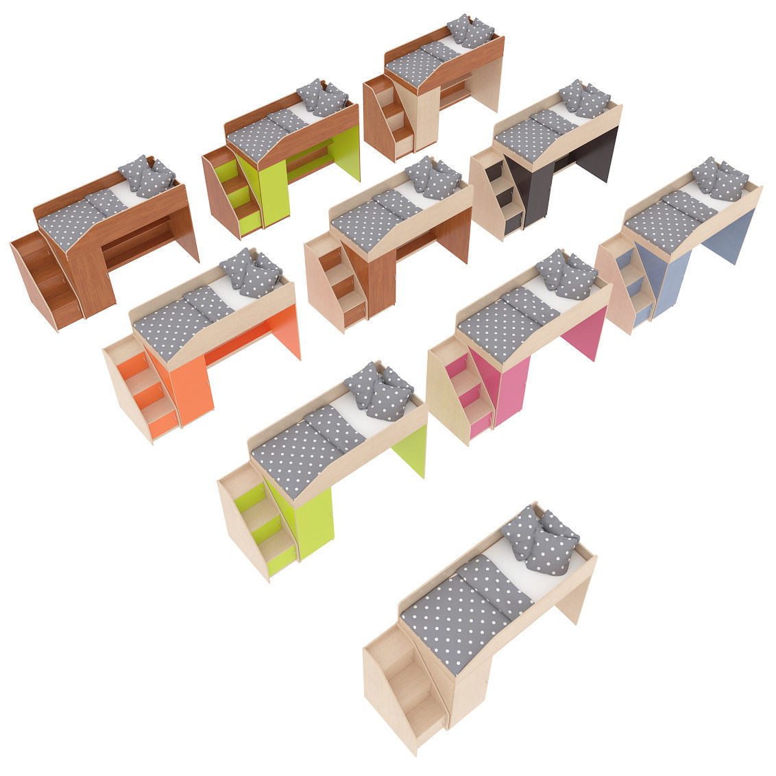 Legenda K11 with LY11 childrens modular bed 3D model_5
